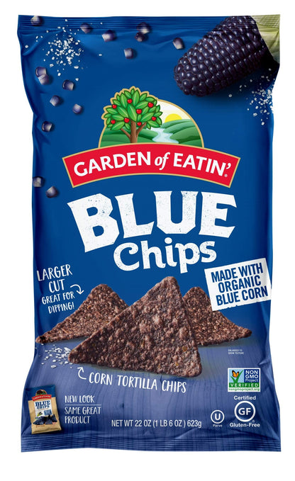 Garden of Eatin Blue Corn Tortilla Chips, Blue Chips, 22 Oz (Pack of 10)
