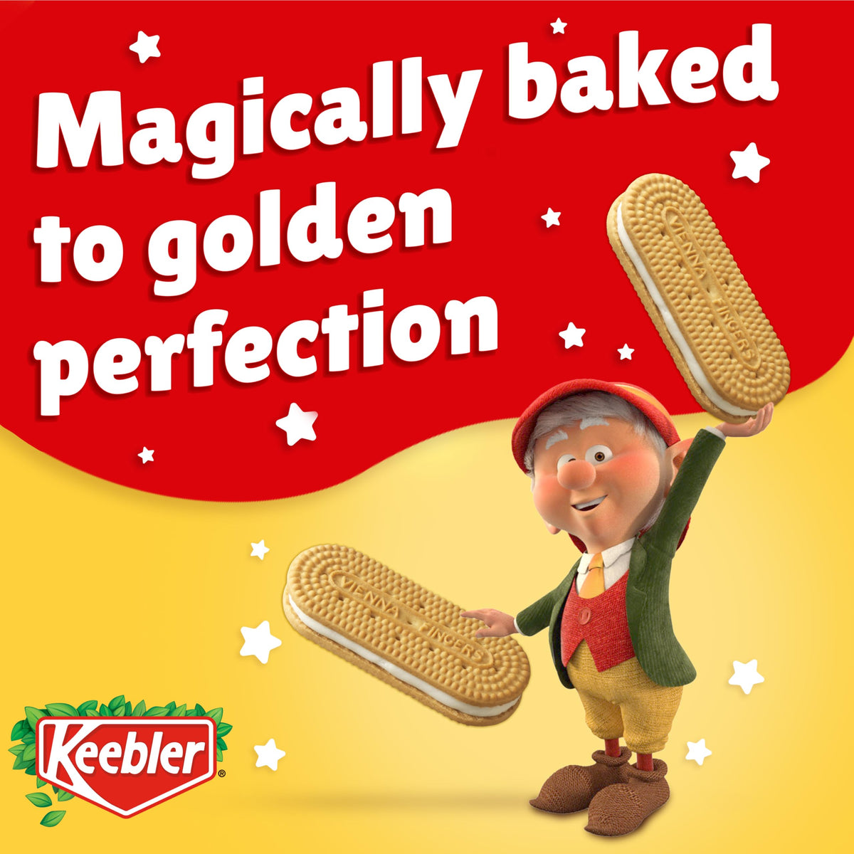 Keebler Vienna Fingers, Sandwich Cookies With Crme Filling, Family Size 16.3 Oz