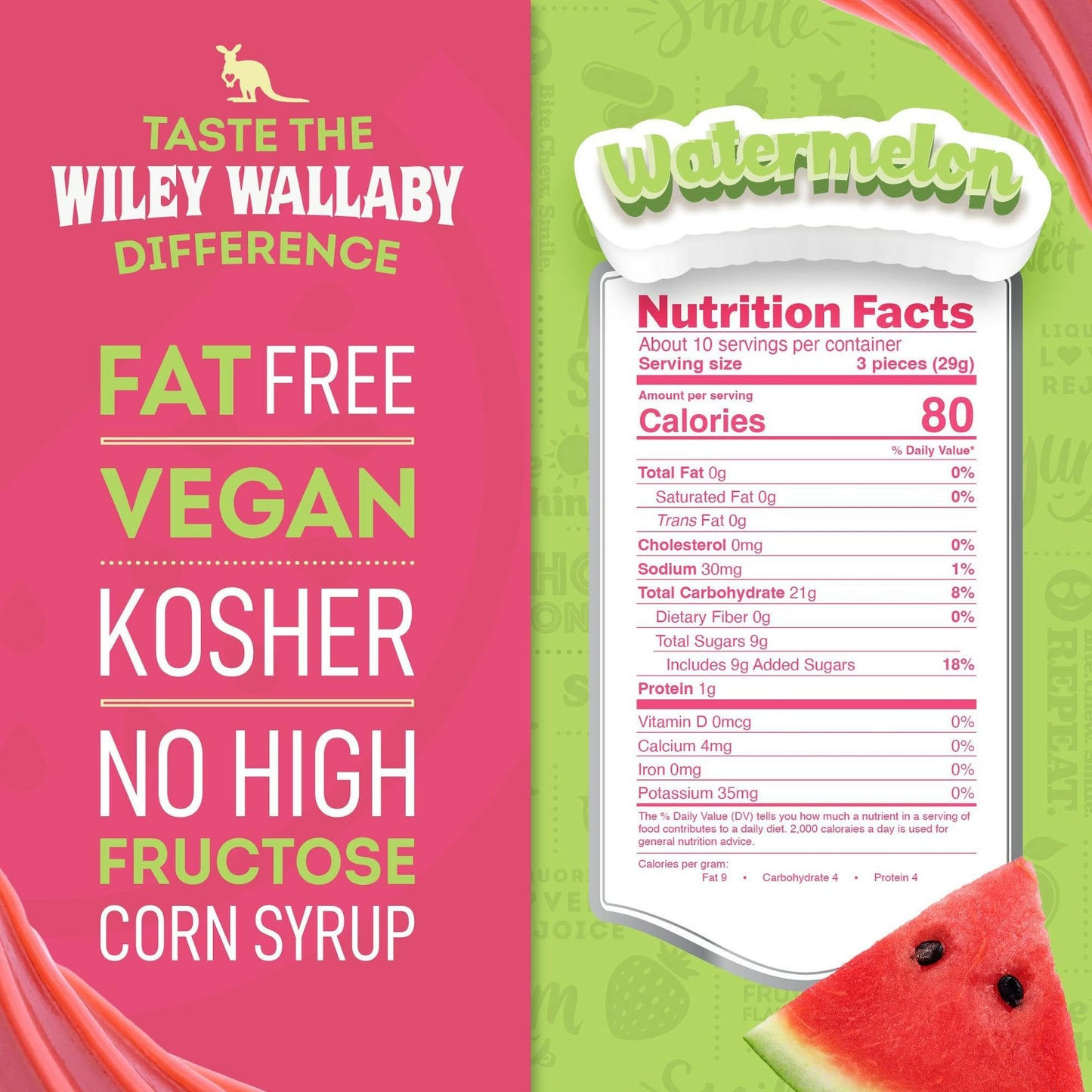 Wiley Wallaby Licorice 10 Ounce Classic Gourmet Soft & Chewy Australian Watermelon Licorice Candy Twists, 1 Pack