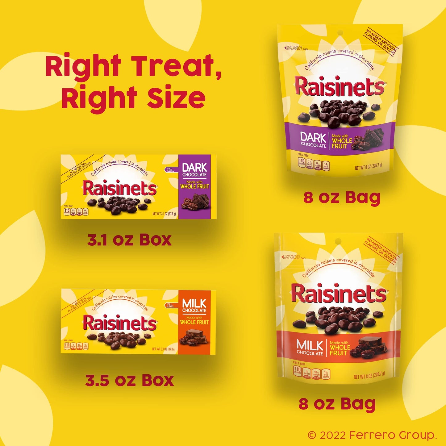 Raisinets, Milk Chocolate Covered California Raisins, Movie Theater Candy Box, 3.1 Oz Each, Bulk 15 Pack