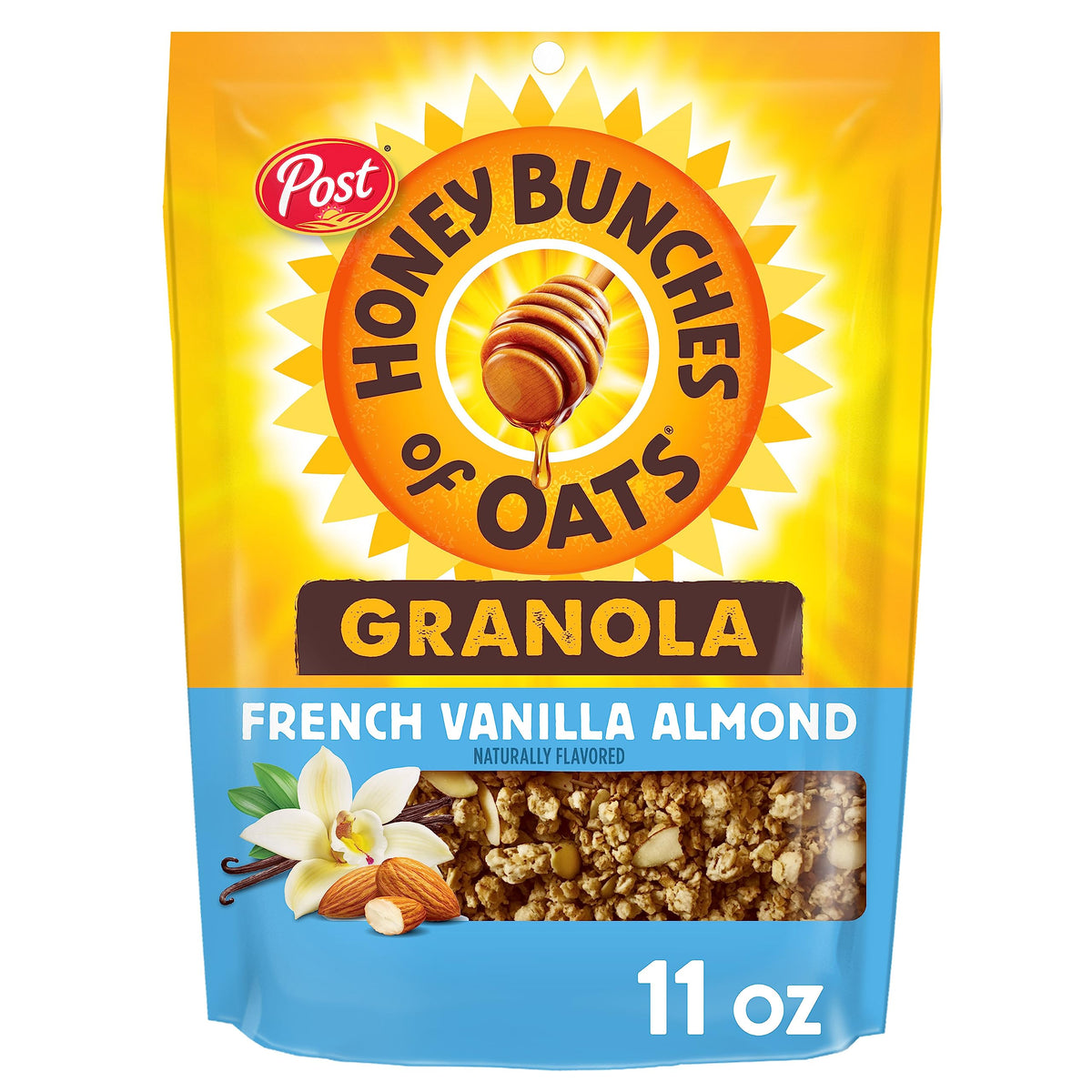 Honey Bunches of Oats French Vanilla Almond Granola Cereal, 11 oz Bag (Pack of 5)