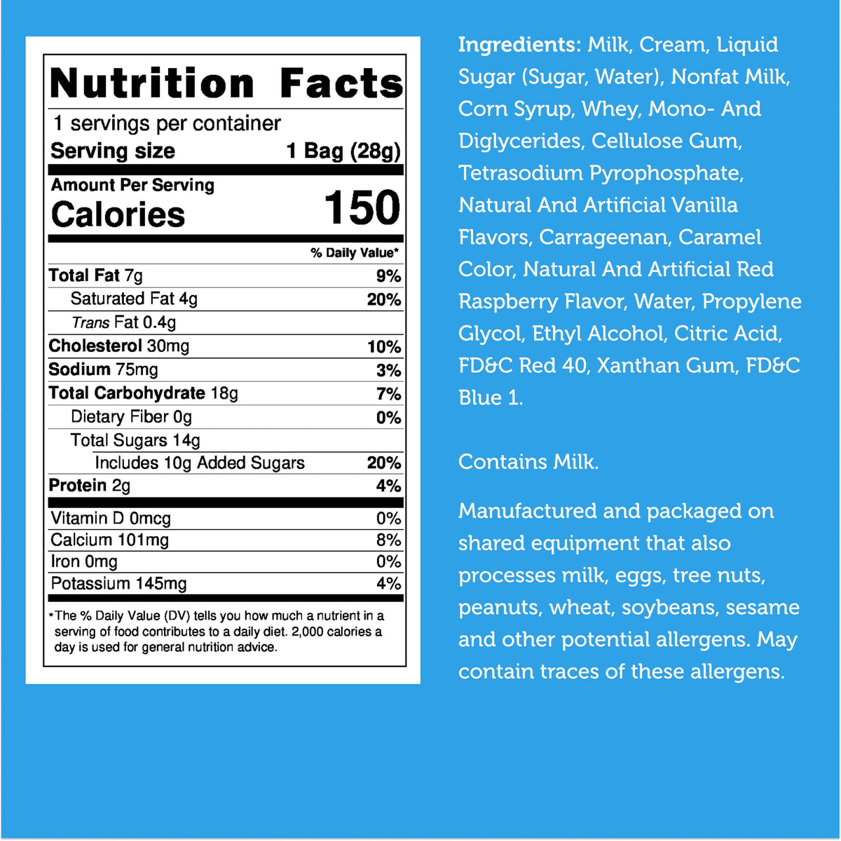 Arctic Farms Freeze Dried Ice Cream - Red Raspberry - 1 Ounce