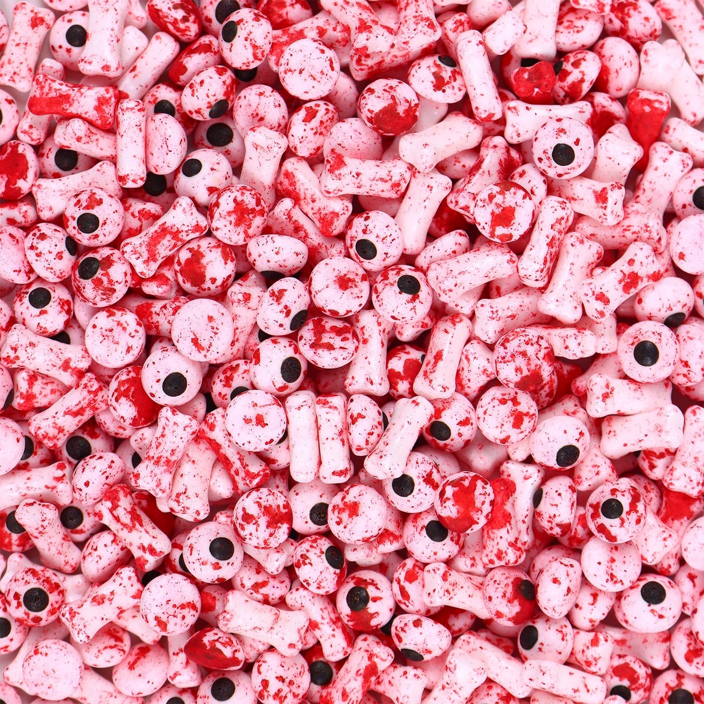 Milovin Bloody Eyeballs Candy Sprinkles for Halloween - Edible Candy Eyes & Bones, 4.23oz, Halloween-Eyeball Bone