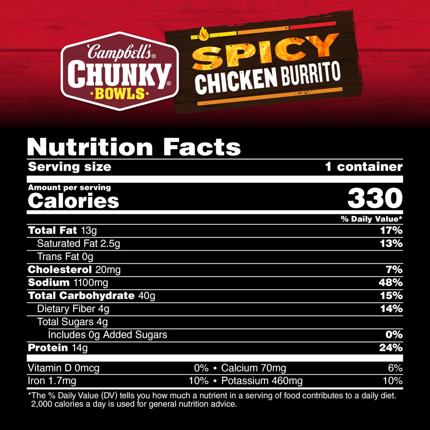 Campbells Chunky Spicy Chicken Burrito Soup, 15.25 Oz Bowl