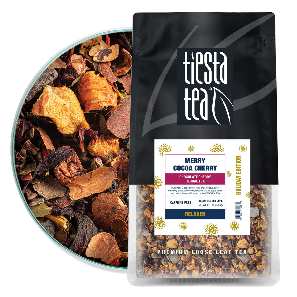 Tiesta Tea - Merry Cocoa Cherry | Chocolate Cherry Herbal Tea | Premium Loose Leaf Tea Blend | Non Caffeinated Holiday Teas | Ma