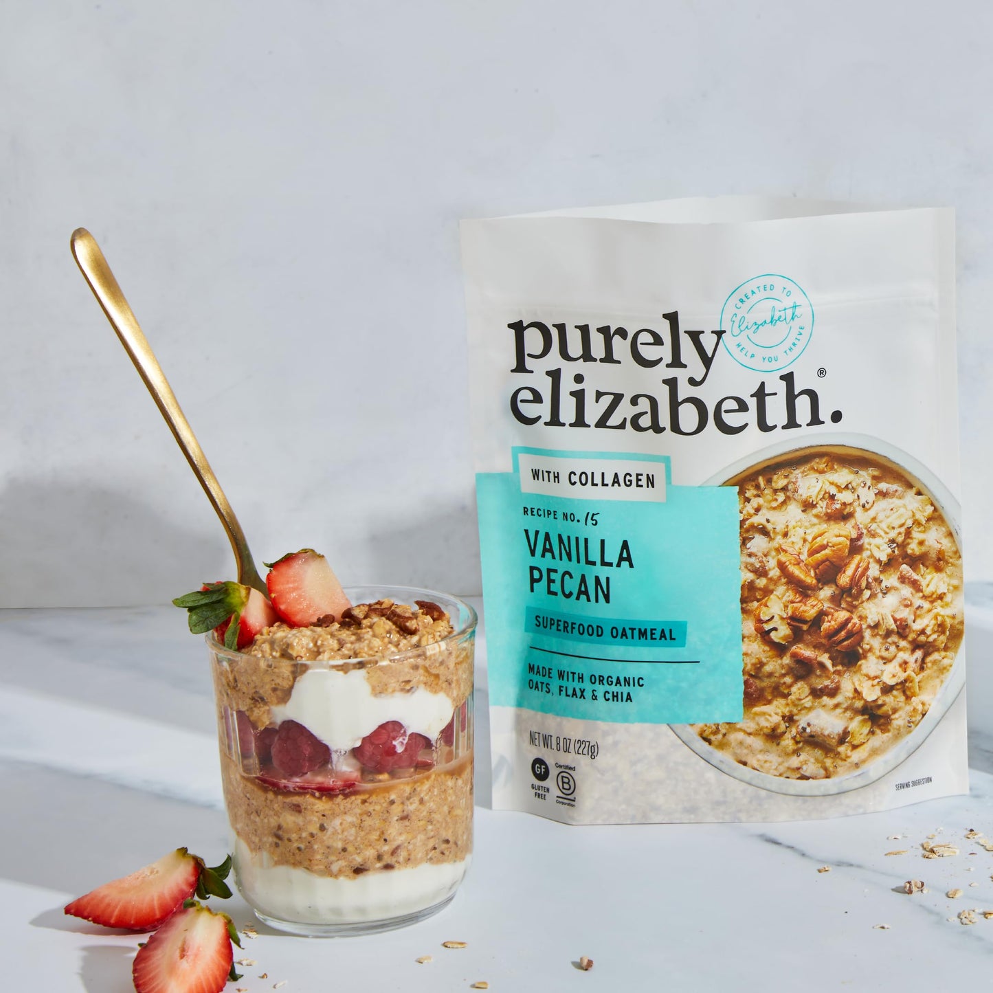 Purely Elizabeth Collagen Oatmeal, Vanilla Pecan, Made With Organic Oats, Amaranth, Quinoa, And Chia Seeds, Gluten-Free, Non-Gmo
