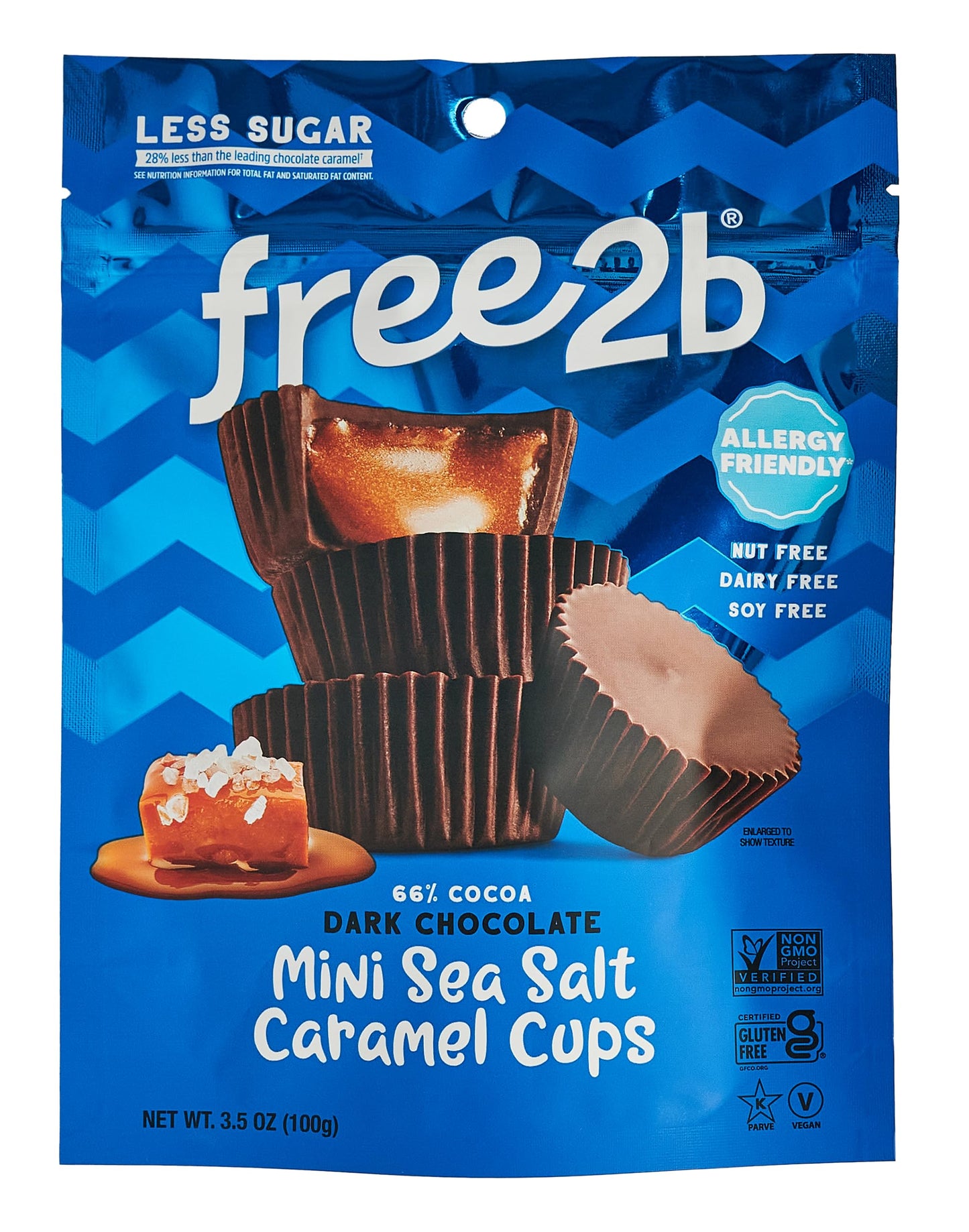 Free2b Sea Salt Caramel Mini Cups, Safe for School and Allergy Friendly - Gluten-Free, Dairy-Free, Nut-Free, and Soy-Free - Dark