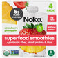 Noka Superfood Smoothie Pouches (Strawberry Pineapple) 4 Pack, with Plant Protein, Prebiotic Fiber & Flax Seed, Organic, Gluten 