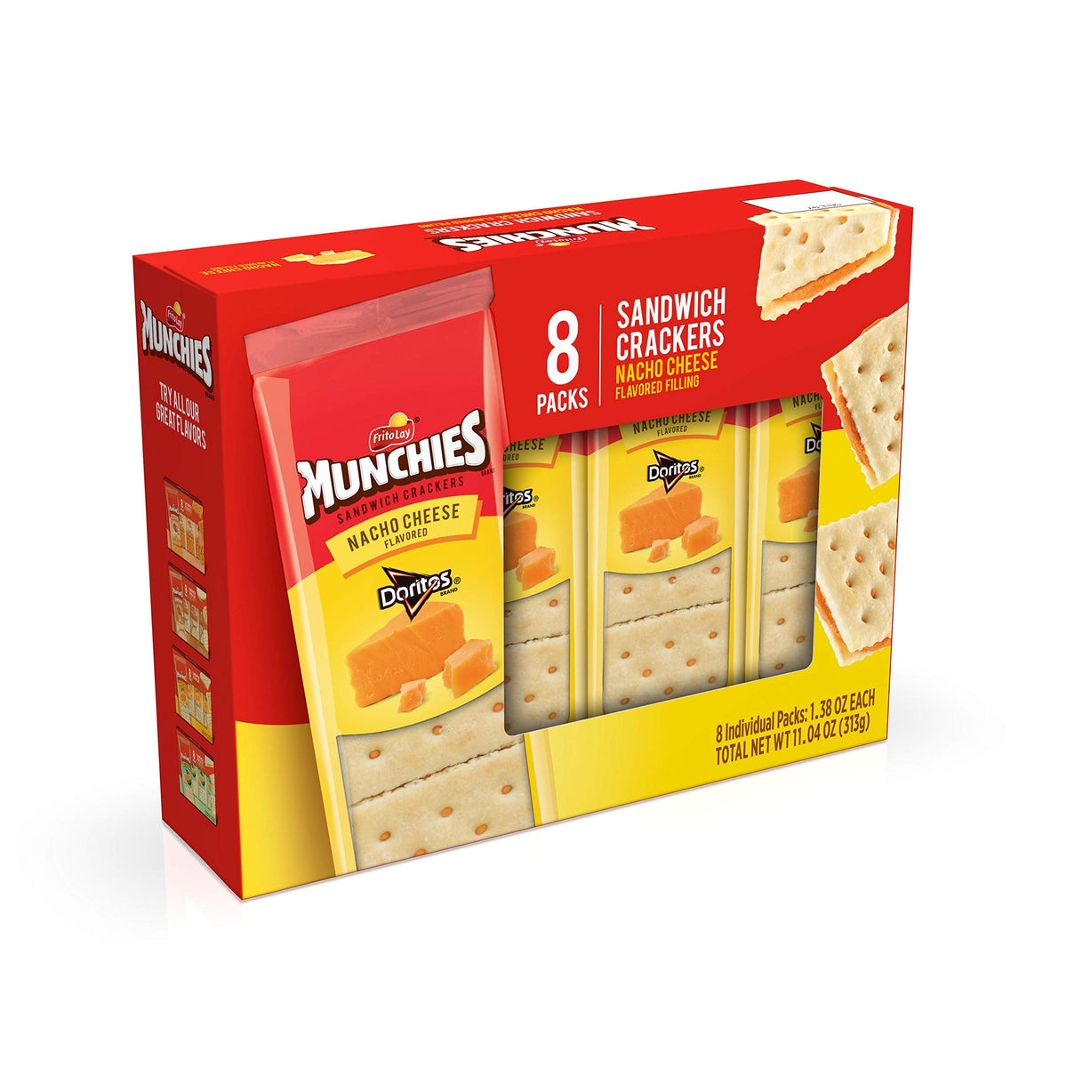 Munchies Flavored Nacho Cheese Sandwich Crackers, 1.38 Ounce (Pack Of 96)