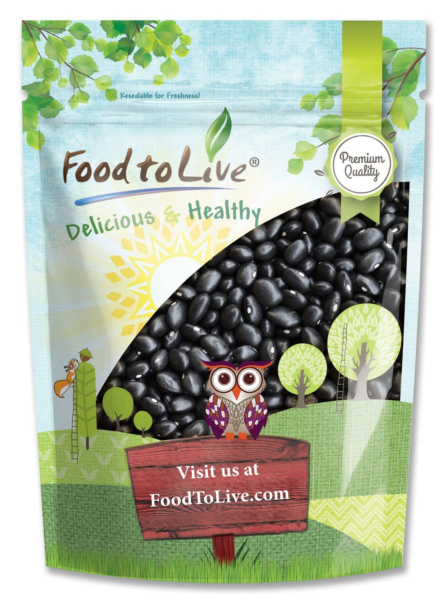 Food to Live Black Turtle Beans, 3 Pound Whole Dried Beans, Vegan, Kosher, Low Sodium, Great Source of Protein and Fiber