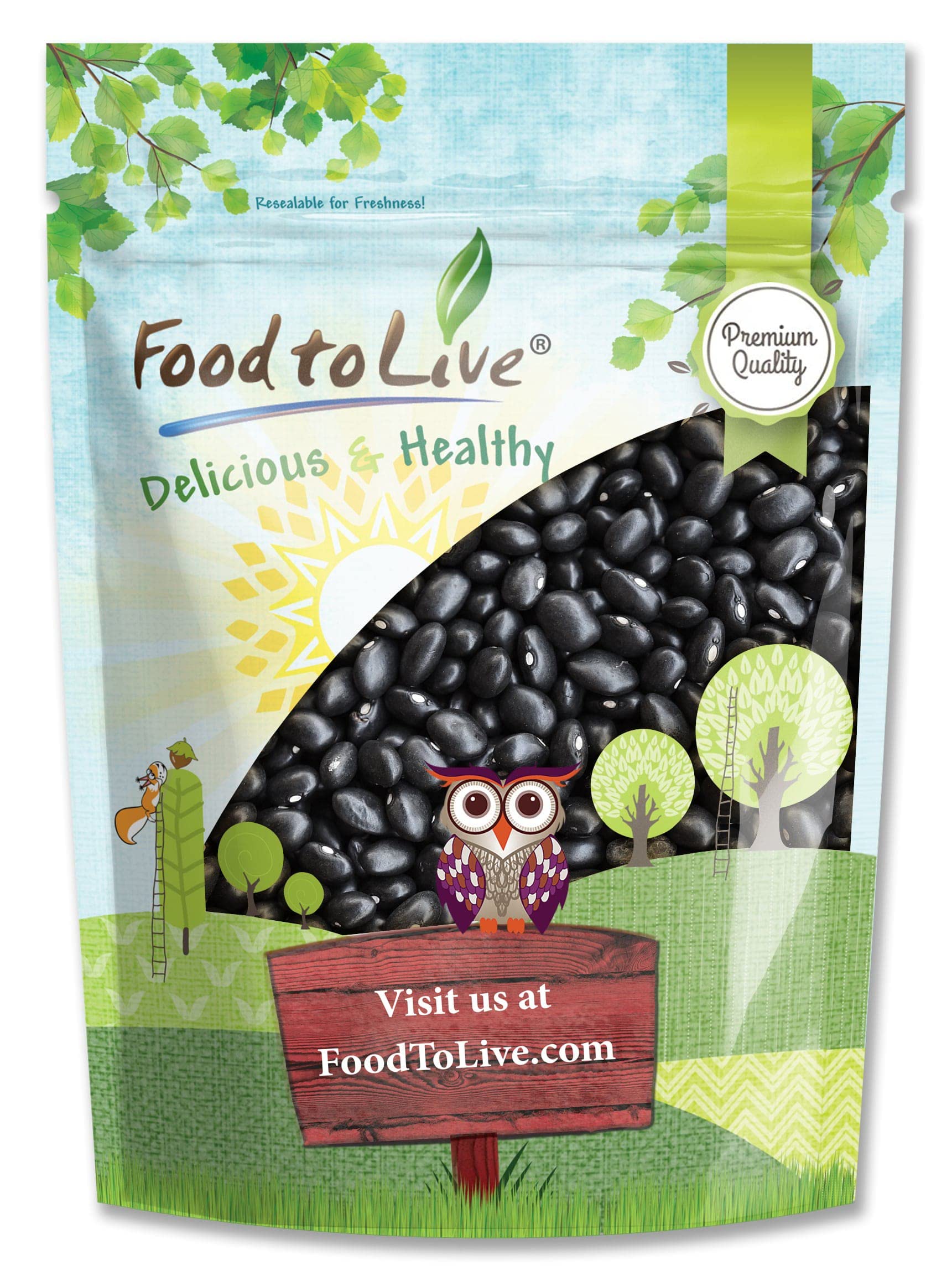 Food to Live Black Turtle Beans, 3 Pound Whole Dried Beans, Vegan, Kosher, Low Sodium, Great Source of Protein and Fiber