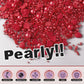 HUEBEATY 6-in-1 Red Edible Pearls Sugar Sprinkles for Cakes, Cookies, Cupcakes and Ice Cream Decorating | 180g/6.36oz | Christma