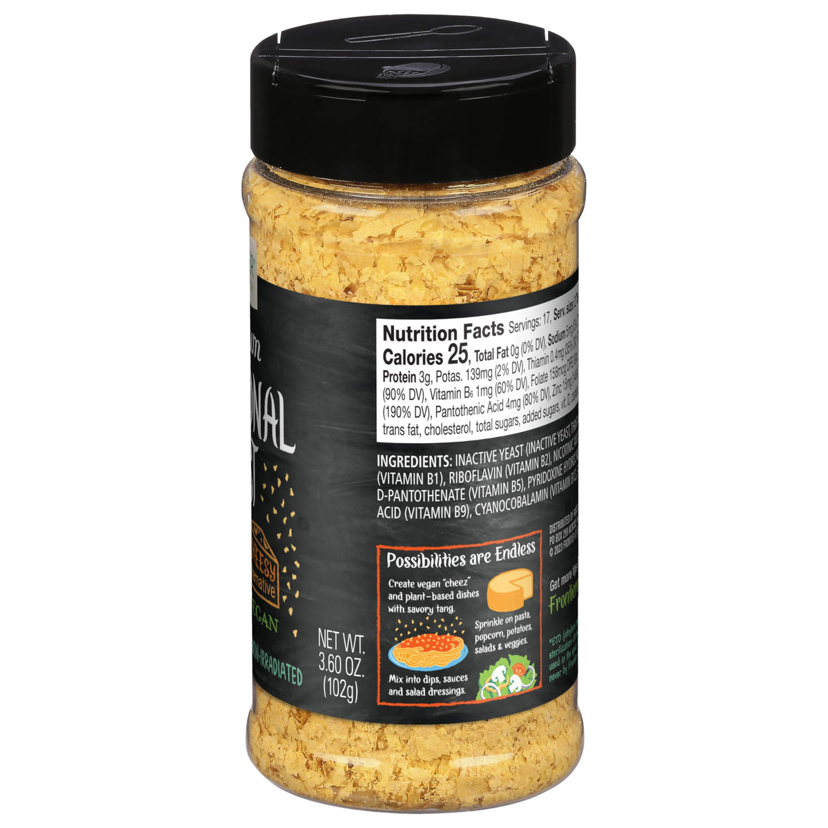 Frontier Co-op Yeast Nutritional dietary product, 3.6 Ounce, No Color