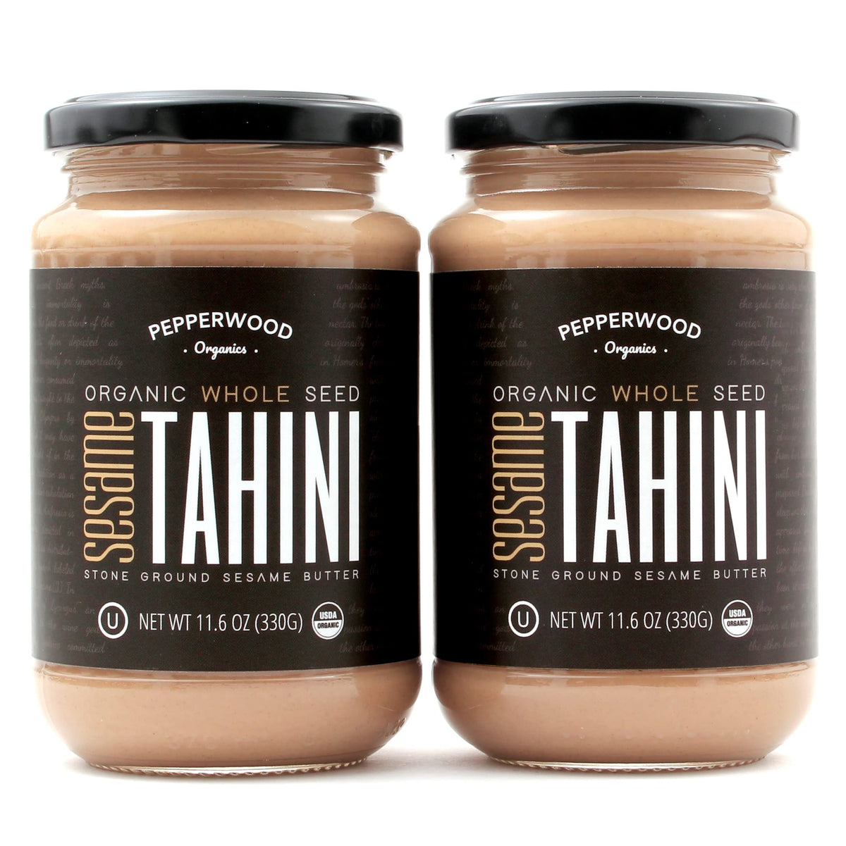 Organic Whole Sesame Tahini Paste - Unhulled & Stone-Ground - Silky Smooth Texture in Hummus, Dips, Dressings - Unsalted, Nut-Fr