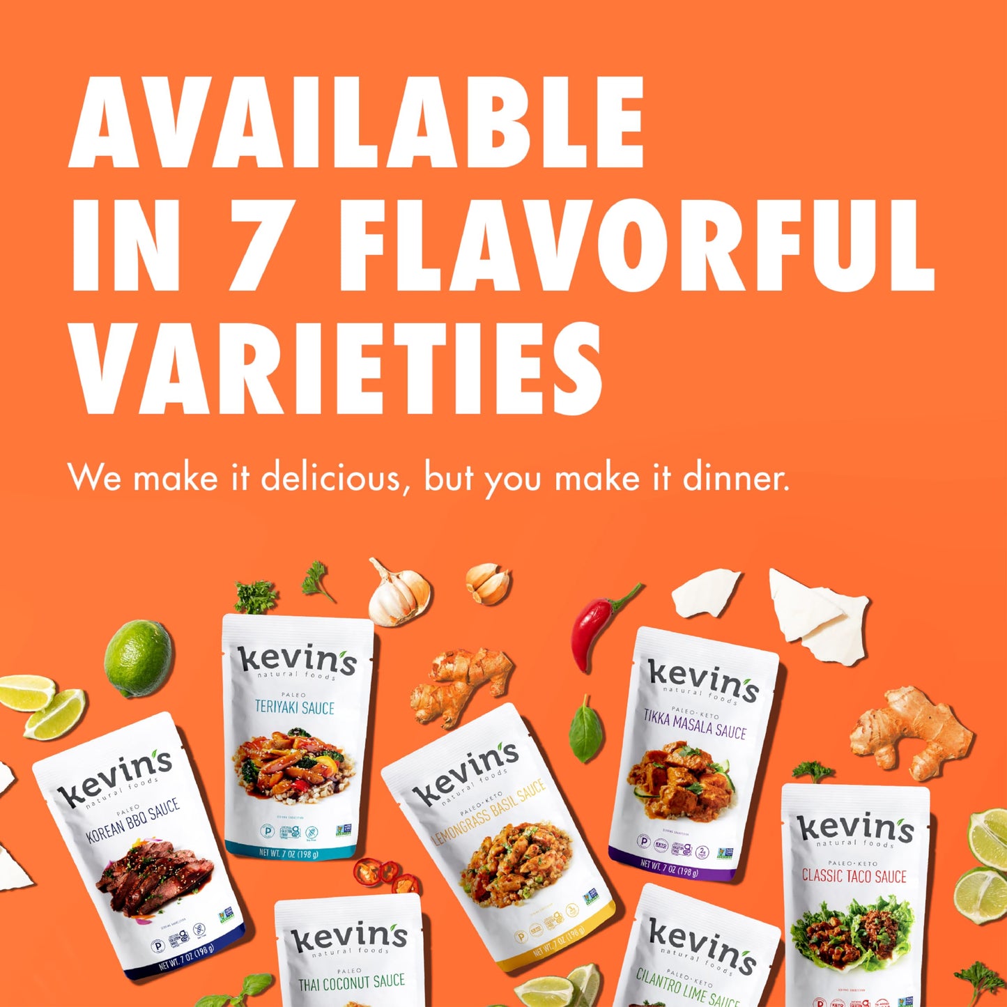 Kevin'S Natural Foods Paleo Simmer Sauce Variety Pack - Stir-Fry Sauce, Gluten Free, No Preservatives, Non-Gmo - 3 Pack (Teriyak
