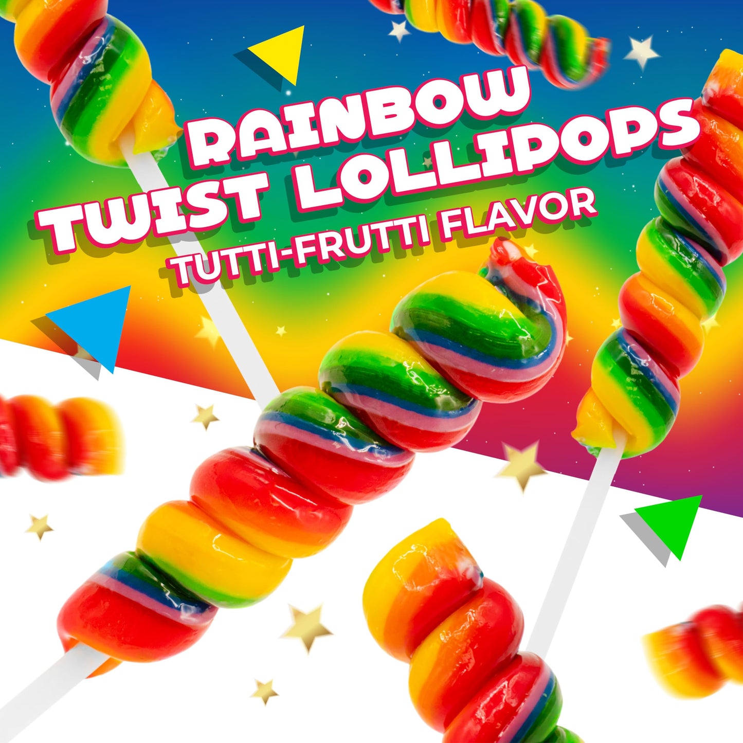 LAETAFOOD Rainbow Swirl Lollipops - 30 Count Jar, Tutti-Frutti Flavor, Individually Wrapped Twisty Suckers, Large Jar