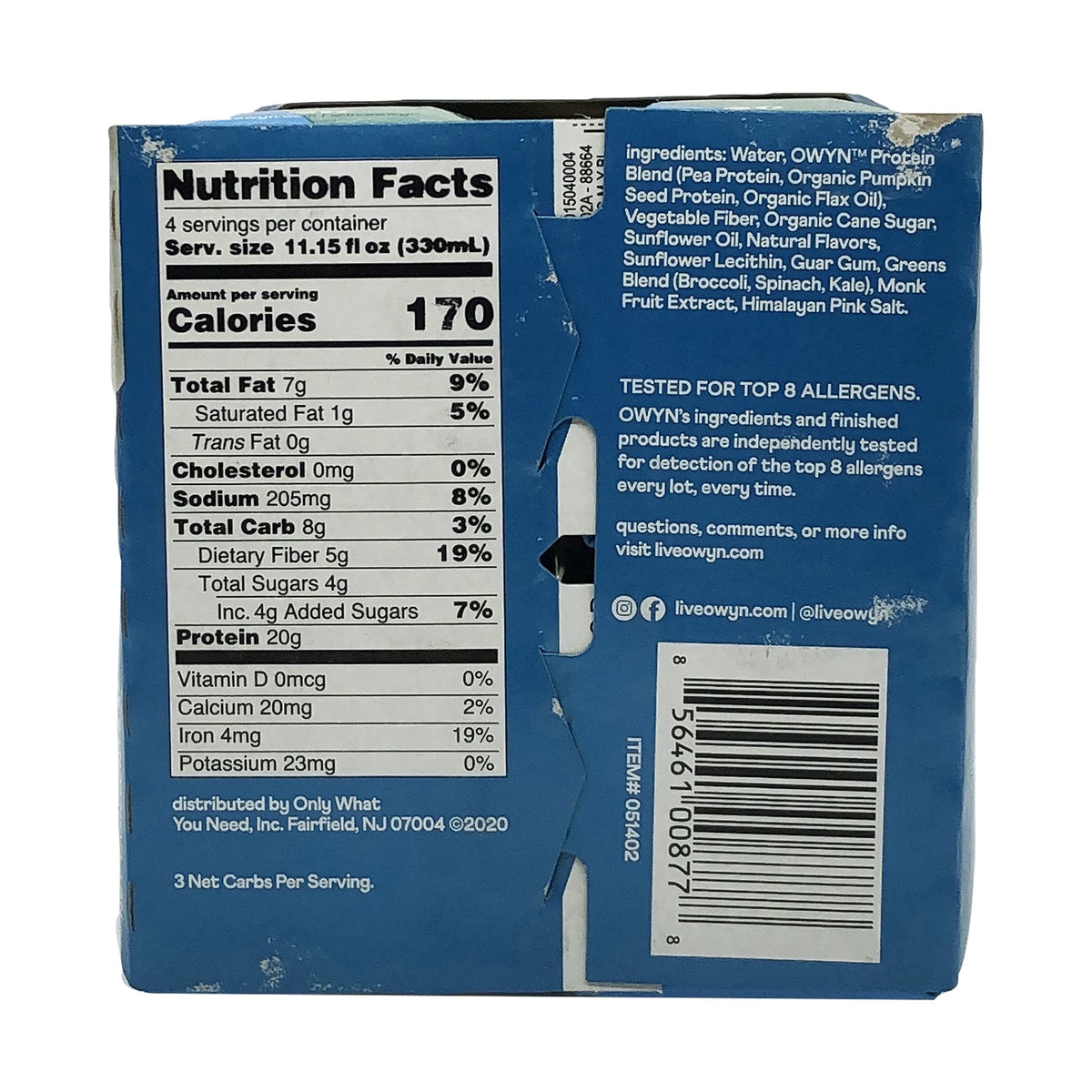 OWYN 100% Vegan Plant-Based Protein Shakes | Smooth Vanilla  11.15 Fl Oz (Pack of 4) | Dairy-Free  Gluten-Free  Soy-Free  Tree Nut-Free  Egg-Free  Allergy-Free  Vegetarian