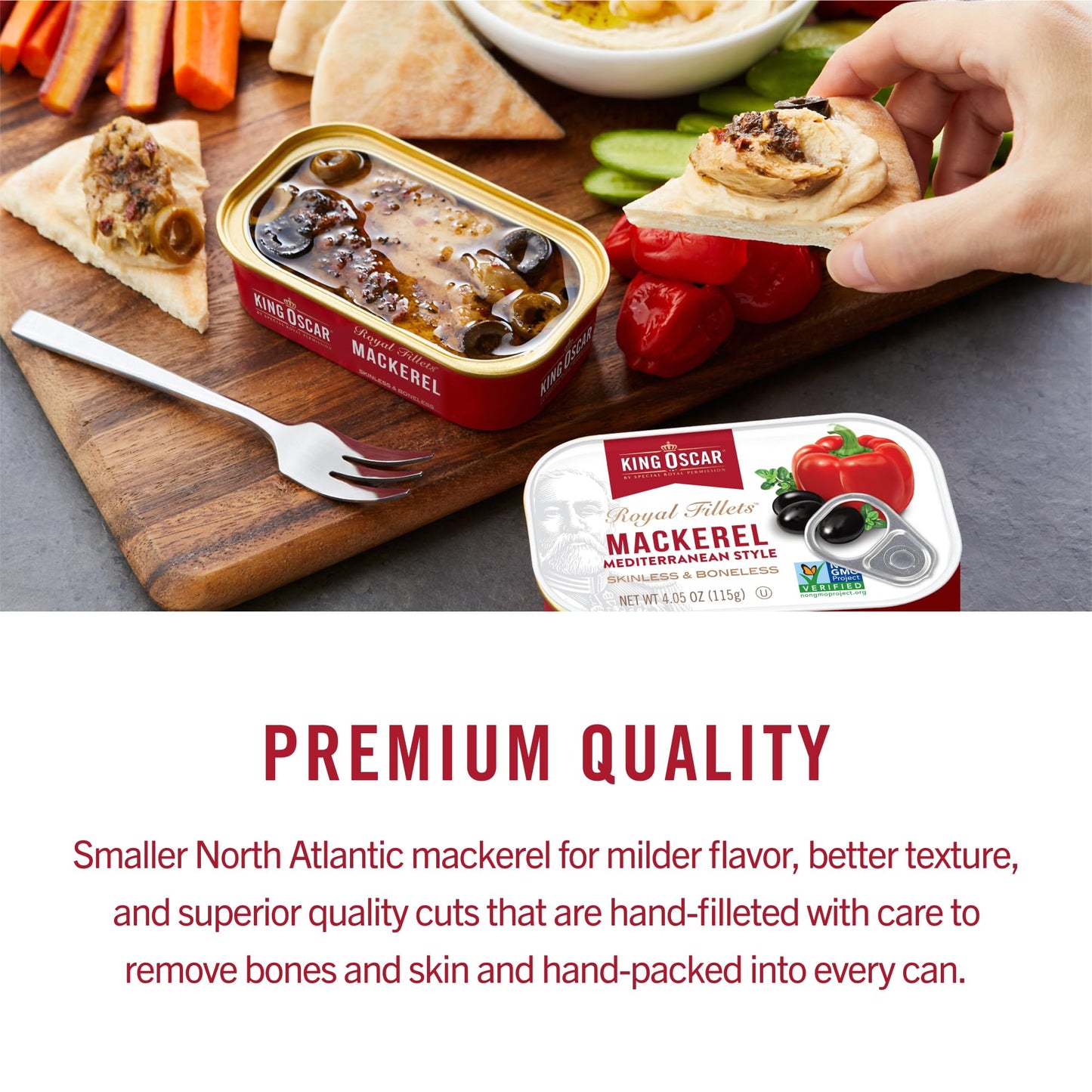 King Oscar Mackerel in Sweet Thai Chili Sauce  4.05 Ounce Can (Pack of 12)  Skinless & Boneless  Wild Caught Canned Mackerel