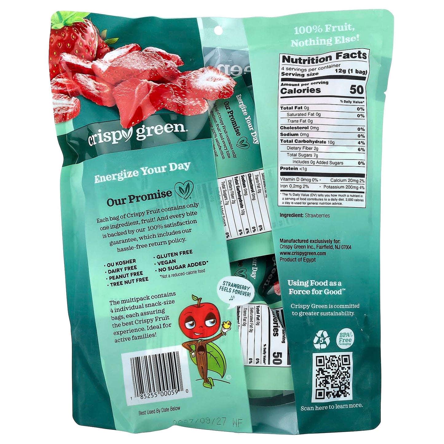 CRISPY GREEN Freeze Dried Strawberry, 1.69 OZ