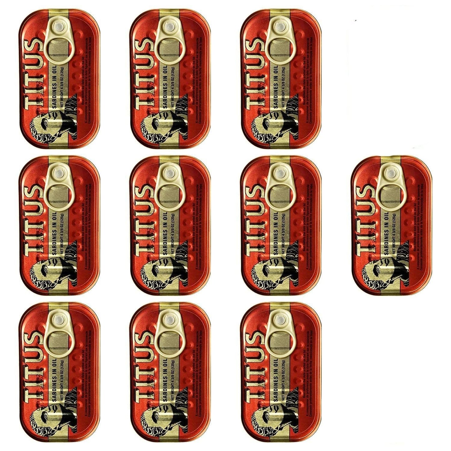 Titus Sardines 4.4 Ounce (125G) 10 Packs