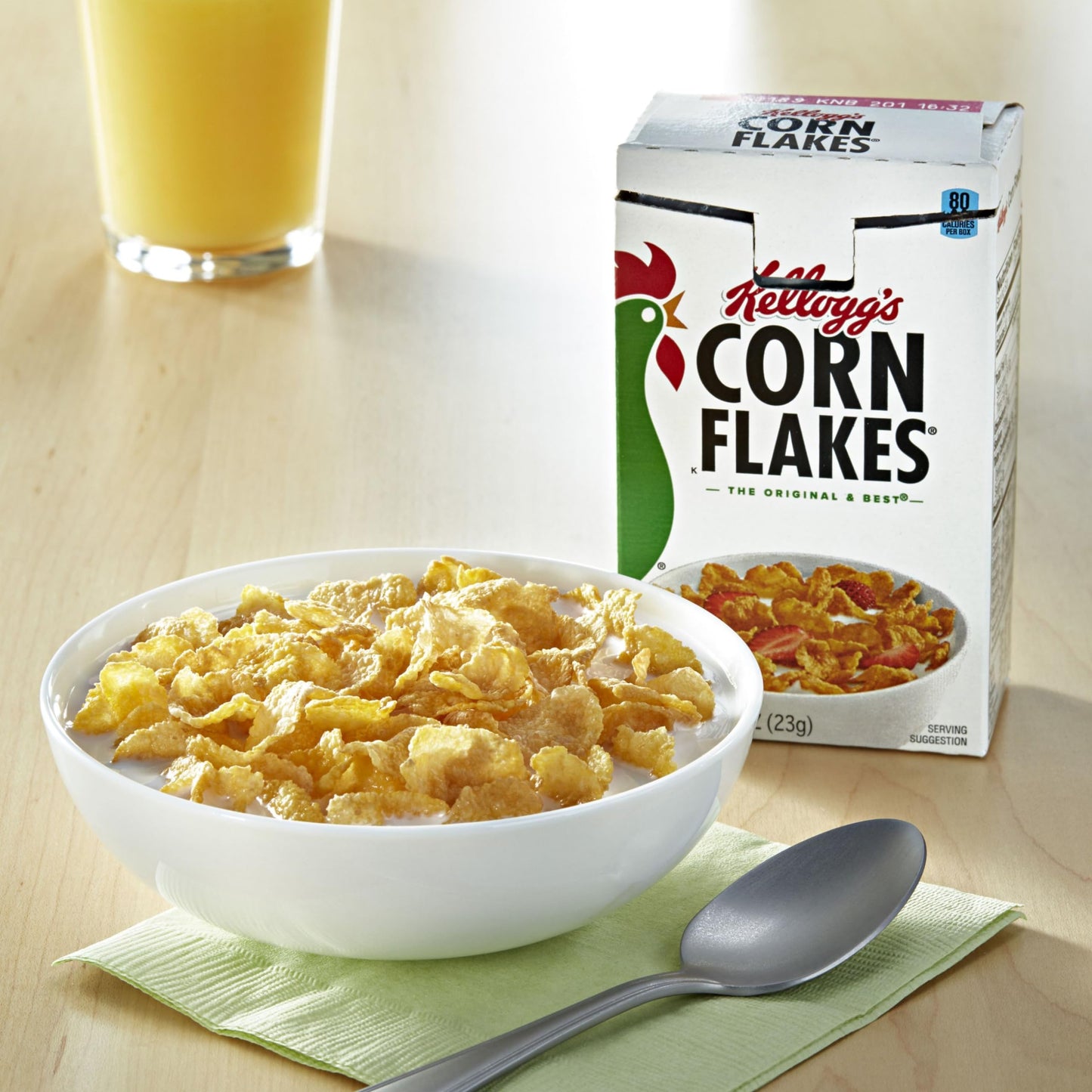 Kelloggs Corn Flakes Breakfast Cereal, Original, 0.81oz (Pack of 70)