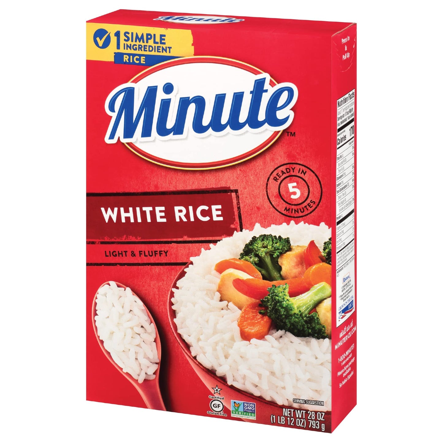 Minute Rice, Long Grain White Rice, 28oz Box (Pack of 4)