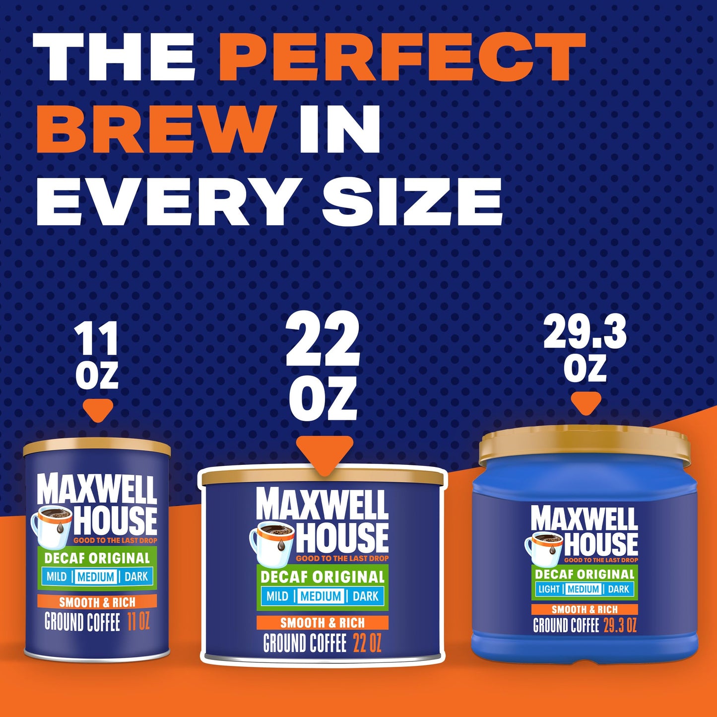 MAXWELL HOUSE Decaf Original Medium Roast Ground Coffee, 22 oz Canister