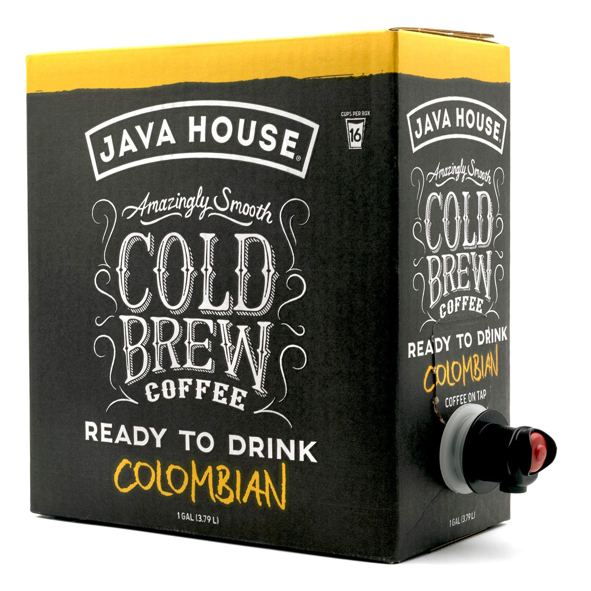 Java House Cold Brew Coffee On Tap, (128 Fluid Ounce Box) Not A Concentrate, No Sugar, Ready To Drink Liquid (Colombian Roast)