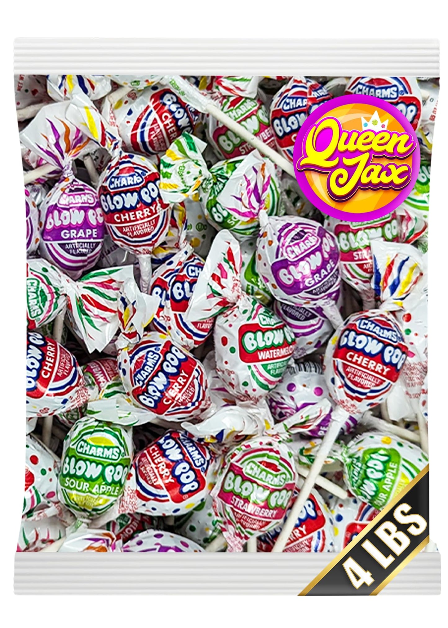 Blow Pops - 4 LB Bag - QUEEN JAX - Bulk Candy - Lollipops - Candy Bulk - Candy Bag - Bulk Candy Individually Wrapped Candy - Pin