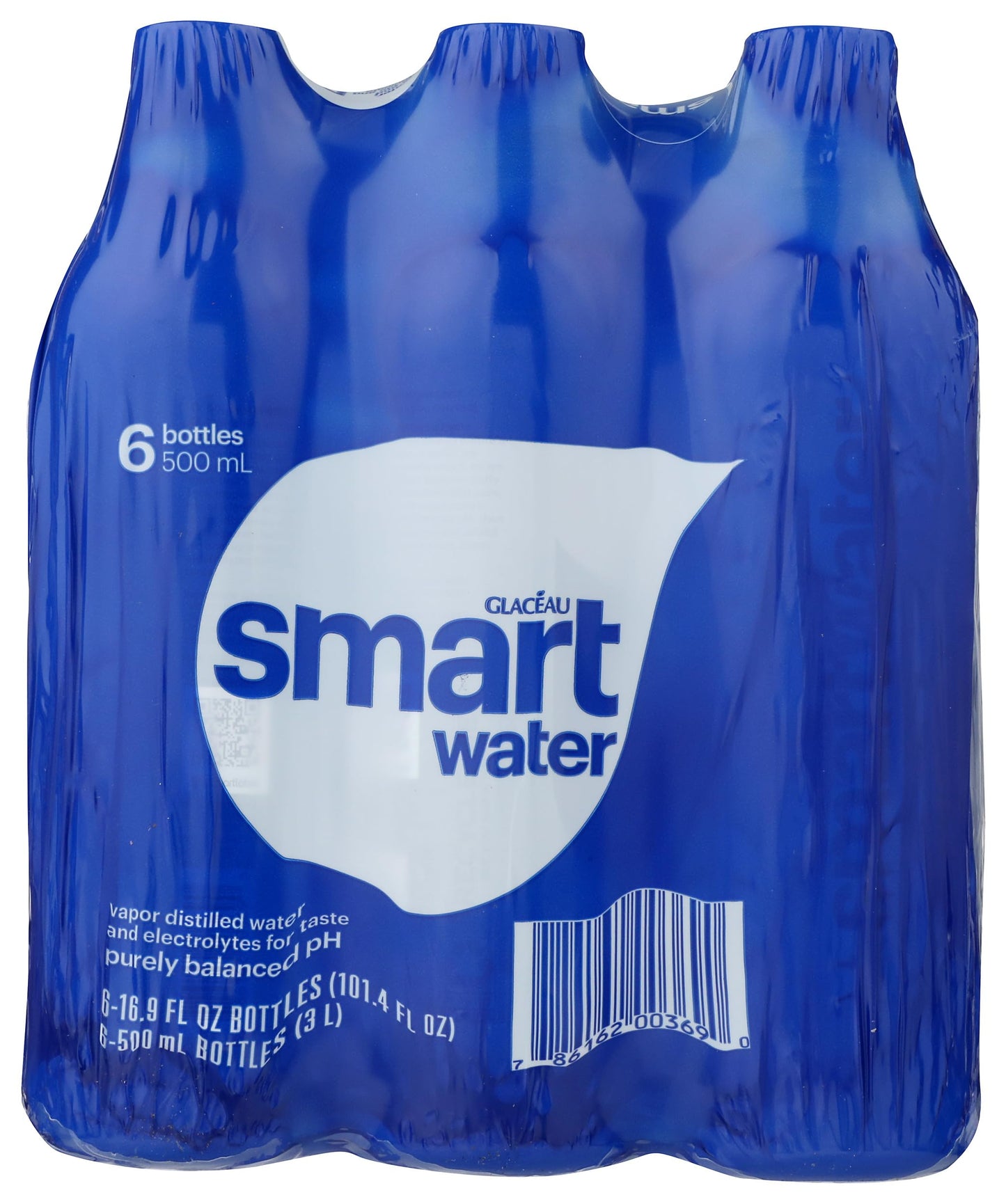 Glaceau, Water Smartwater, 16.9 Fl Oz, 6 Pack