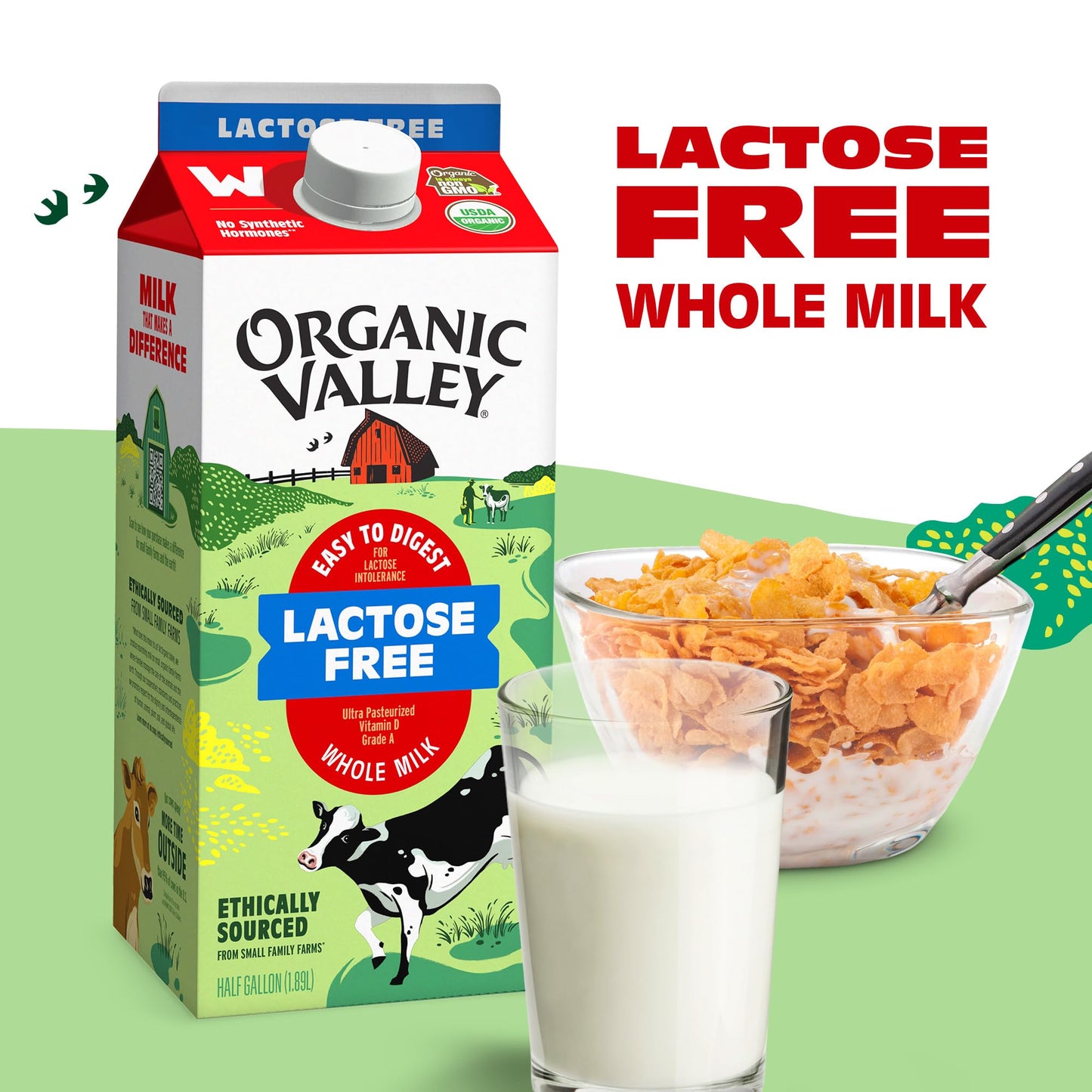 Organic Valley Ultra Pasteurized Organic Lactose Free Whole Milk, 64 Oz