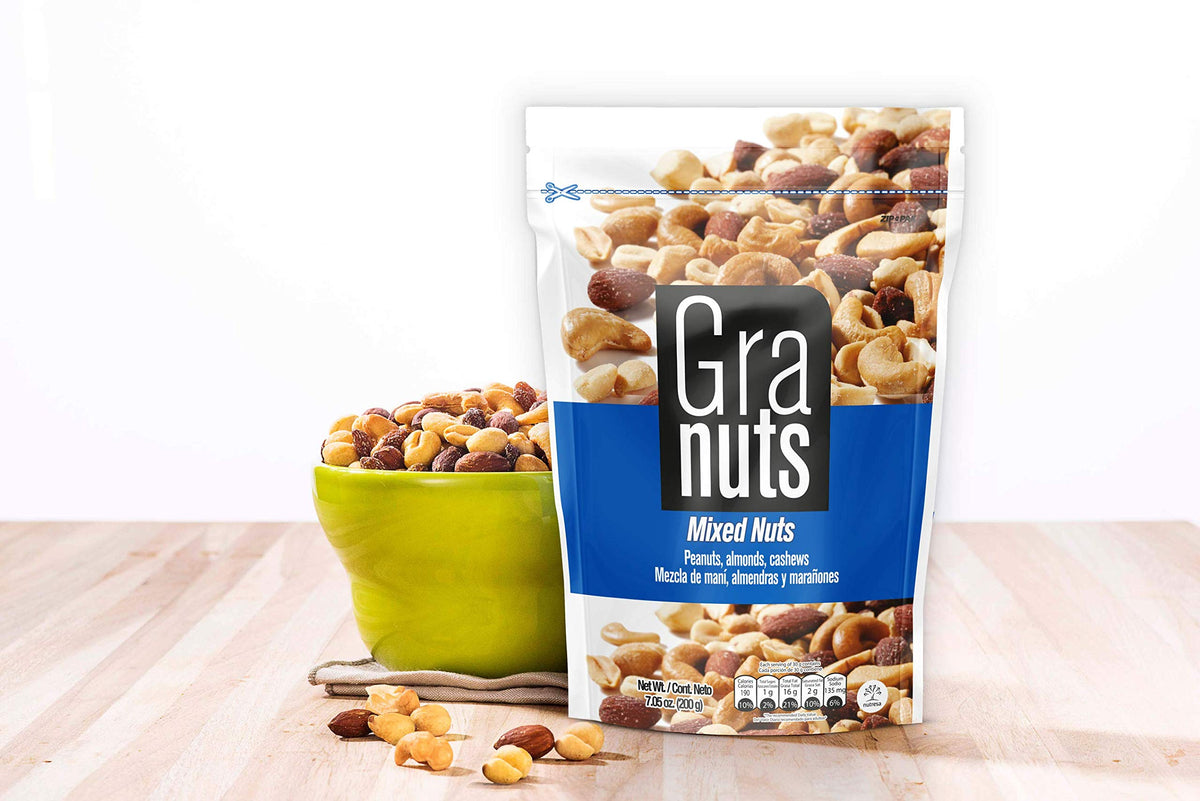 Granuts Mixed Nuts Family Pack | Almonds, Peanuts & Cashews | Crunchy + Soft Textures | 7.05 Oz (Pack Of 1)