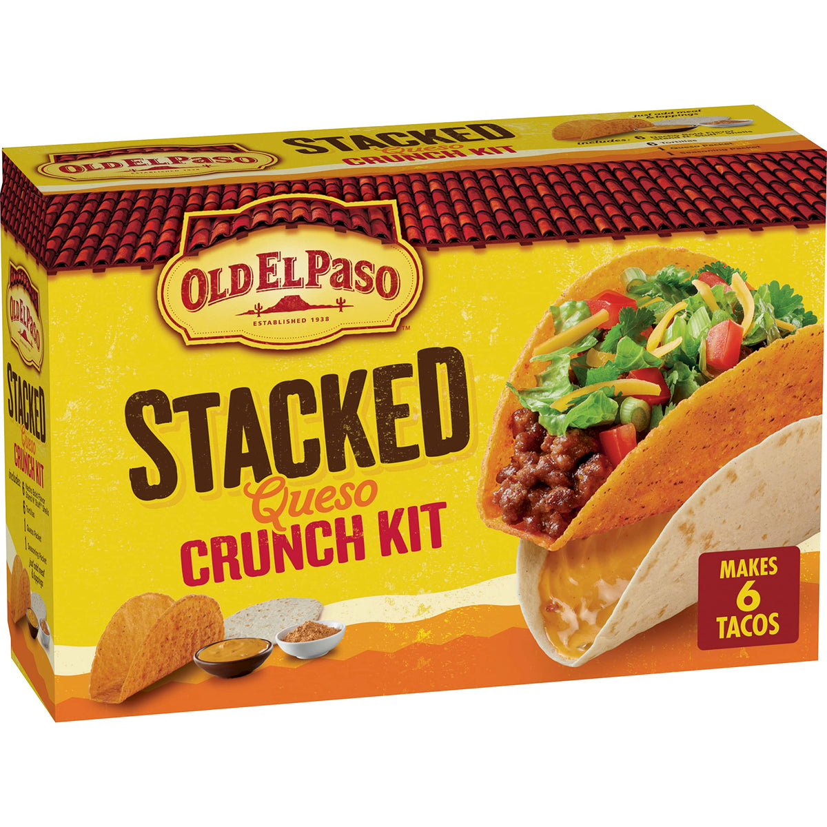 Old El Paso Stacked Queso Crunch Taco Kit, 6-Count, 13.25 Oz.
