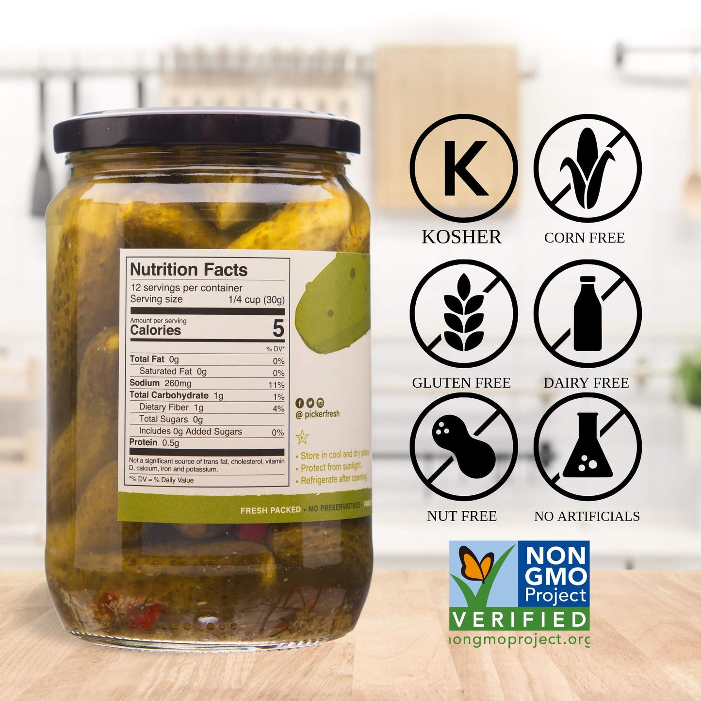 Pickerfresh - Dill Kosher Whole - Case Of 6-24 Oz