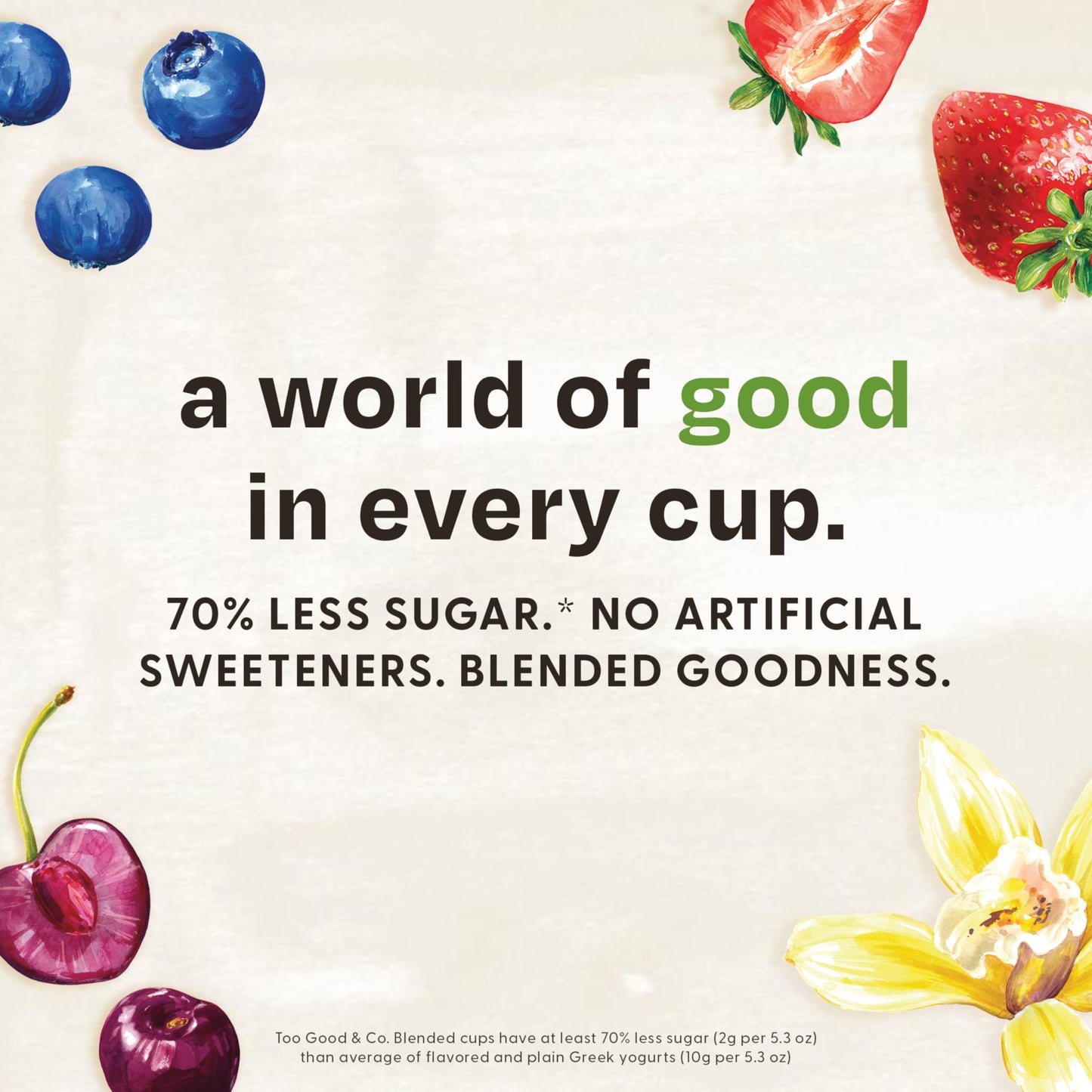 Too Good & Co. Strawberry Flavored Greek Yogurt Cultured Product, 5.3 OZ Cups