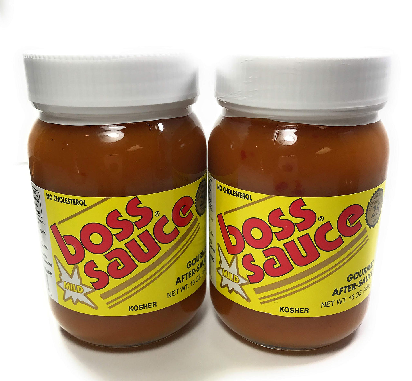 Boss Sauce MILD Gourmet After-Sauce 2 PACK 16 Oz. Hot Sauce, All-Natural, Kosher Sauce, BBQ Sauce, Chicken Wings, Wing Sauce, me