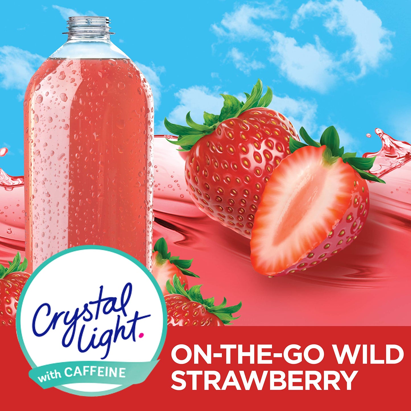Crystal Light Sugar-Free Wild Strawberry Drink Mix with Caffeine, 10 Ounce (Pack of 1)