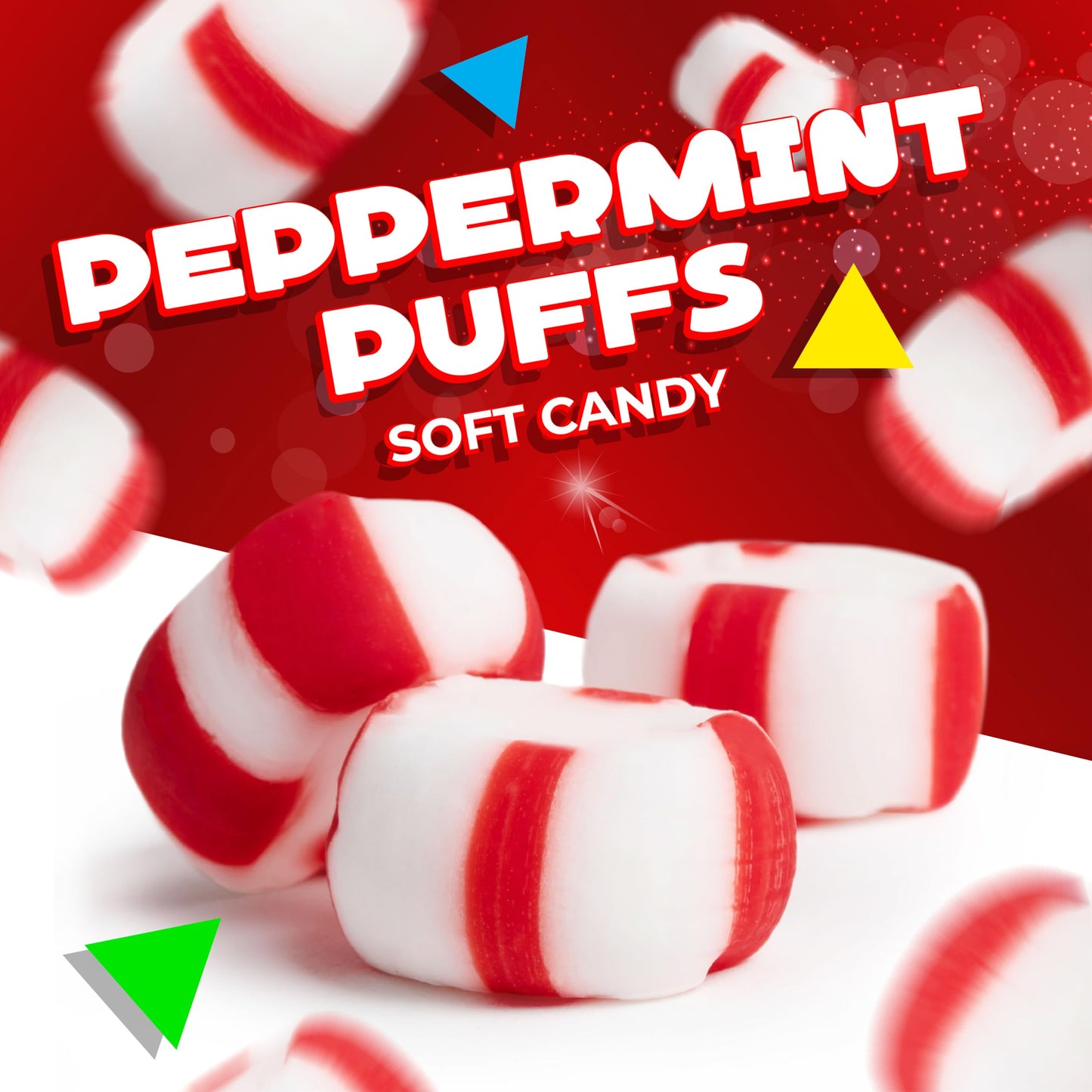 Peppermint Soft Puffs Candy | 2 Pound Bag | Refreshing Mints | Individually Wrapped