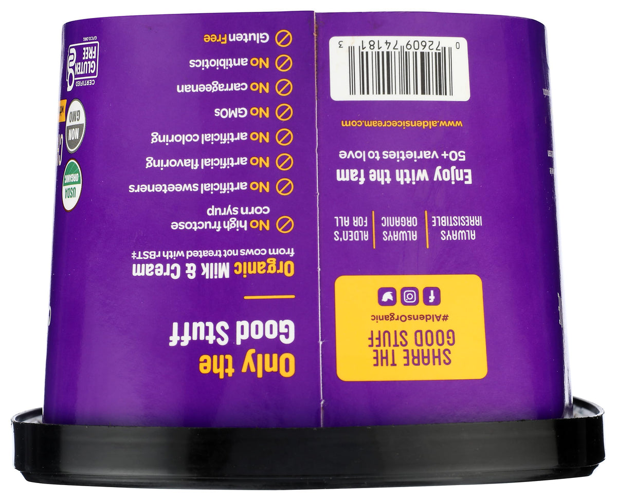 Aldens, Organic Chocolate Chocolate Chip Ice Cream, 48 oz (Frozen)