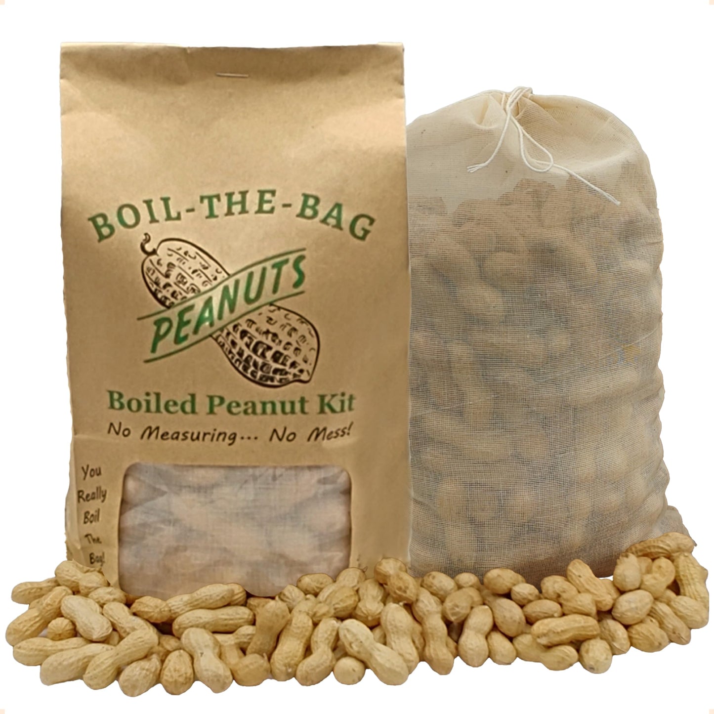 Boiled Peanuts Kit | Contains Premium In Shell Peanuts, Salt, and a Unique Seasoning Blend in a Muslin Cooking Bag | 2 Kits of C