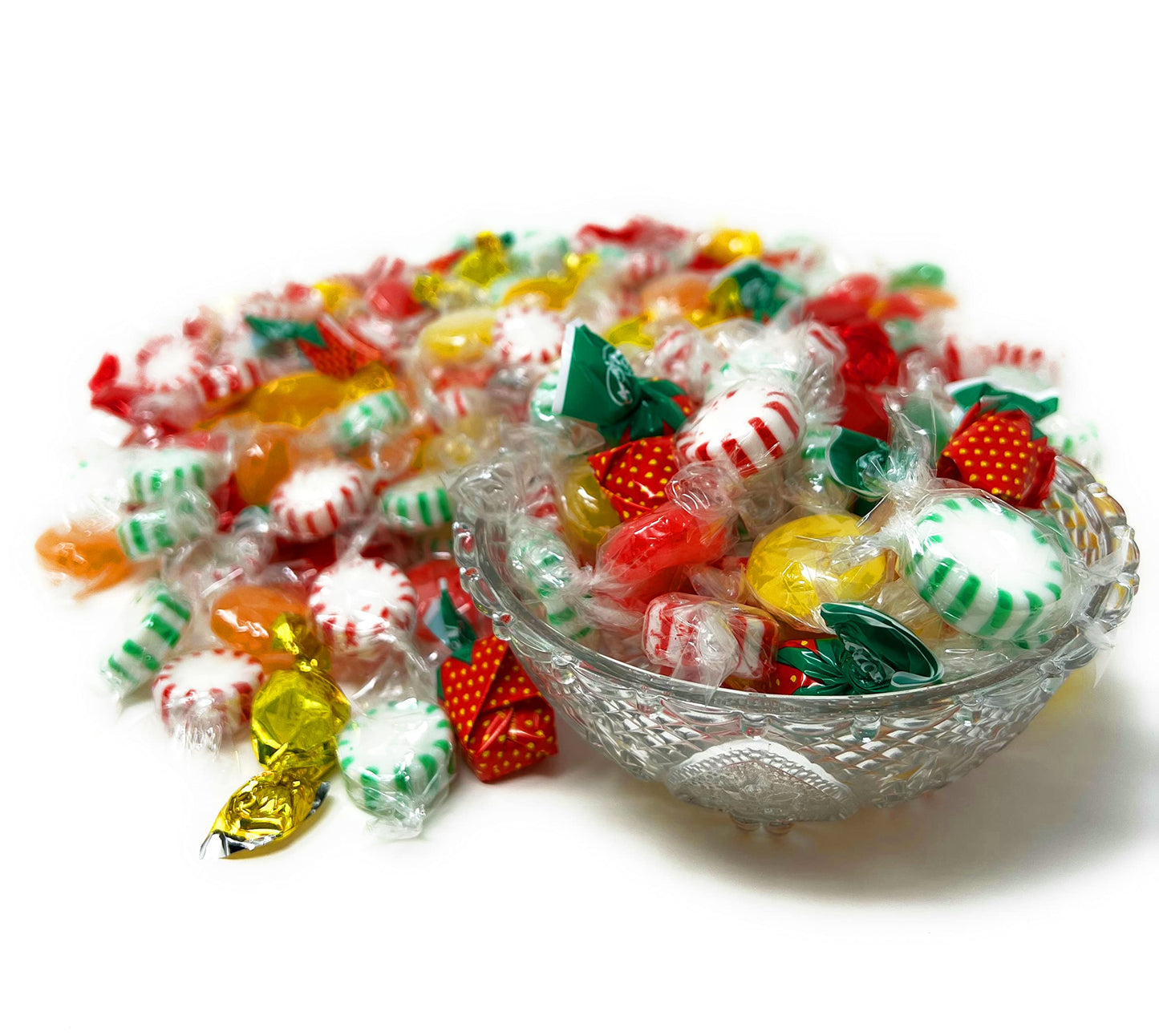 Assortit Hard Candy Assortment - Peppermint, Cinnamon, Butterscotch - 3 lbs - Individually Wrapped