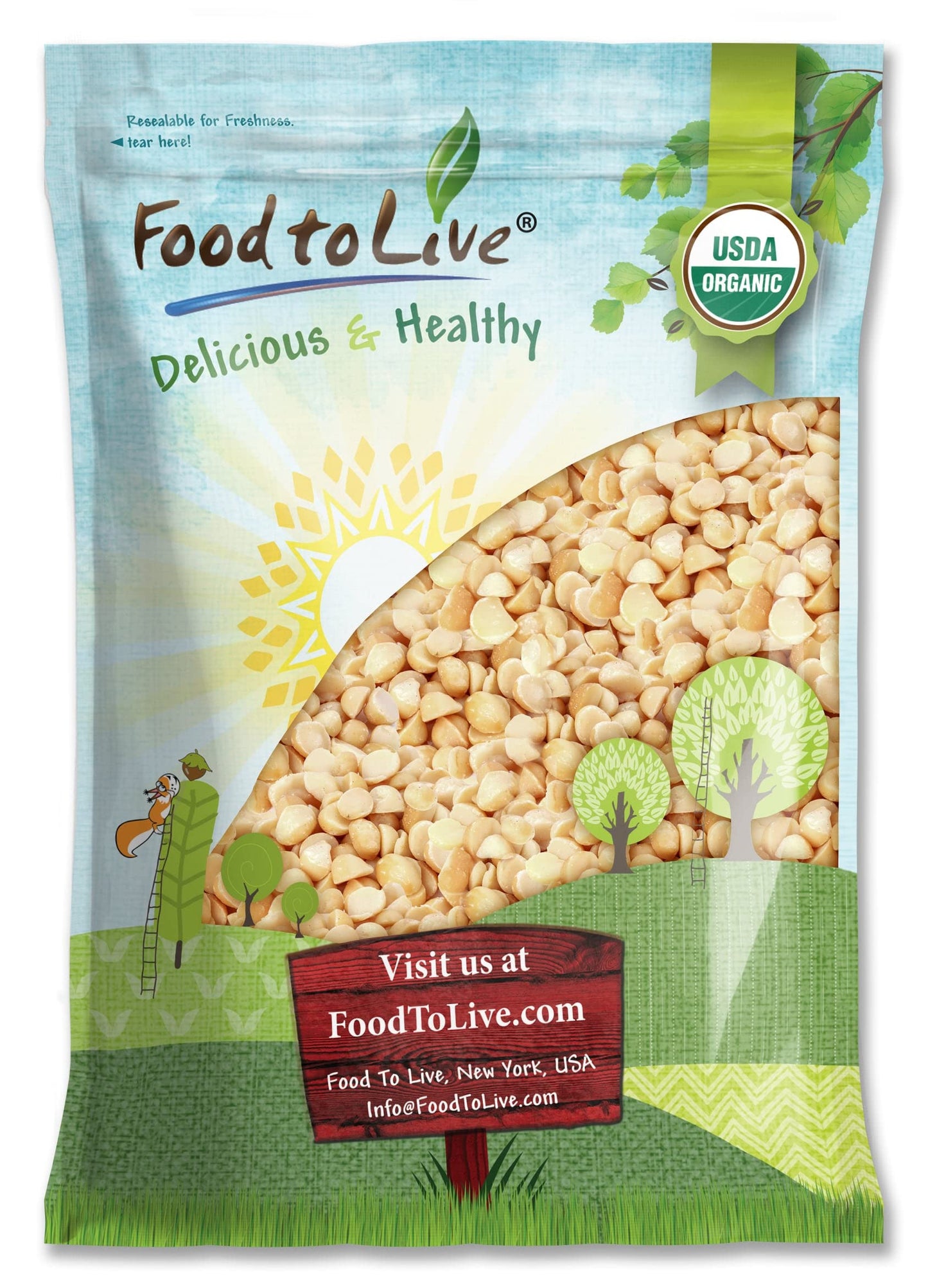 Food to Live Organic Macadamia Nut Halves and Pieces, 8 Pounds - Non-GMO, Raw, Shelled, Unsalted, Kosher, Vegan, Bulk. Keto Snac