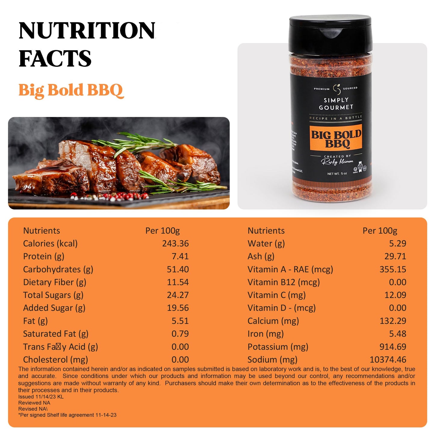 Simply Gourmet Big Bold Bbq Spices And Seasoning - Pitmaster Secret Recipe For Smoky Aroma, Grilling, And Cooking - All Purpose Enhanced Blend Seasoning - 5Oz