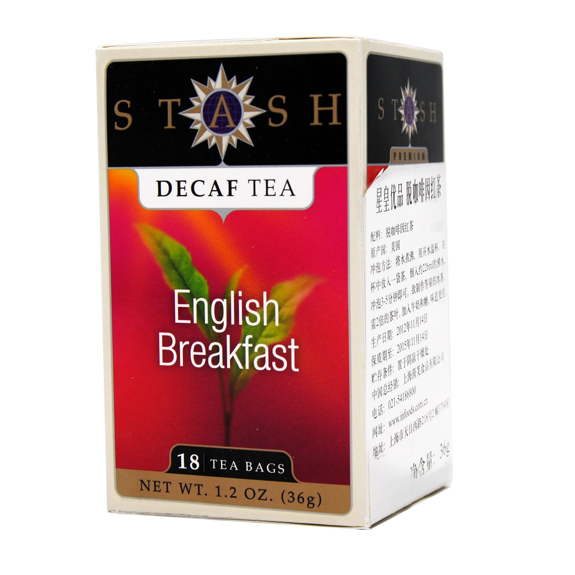 Stash Tea Decaf English Brkf (6X18Bag )