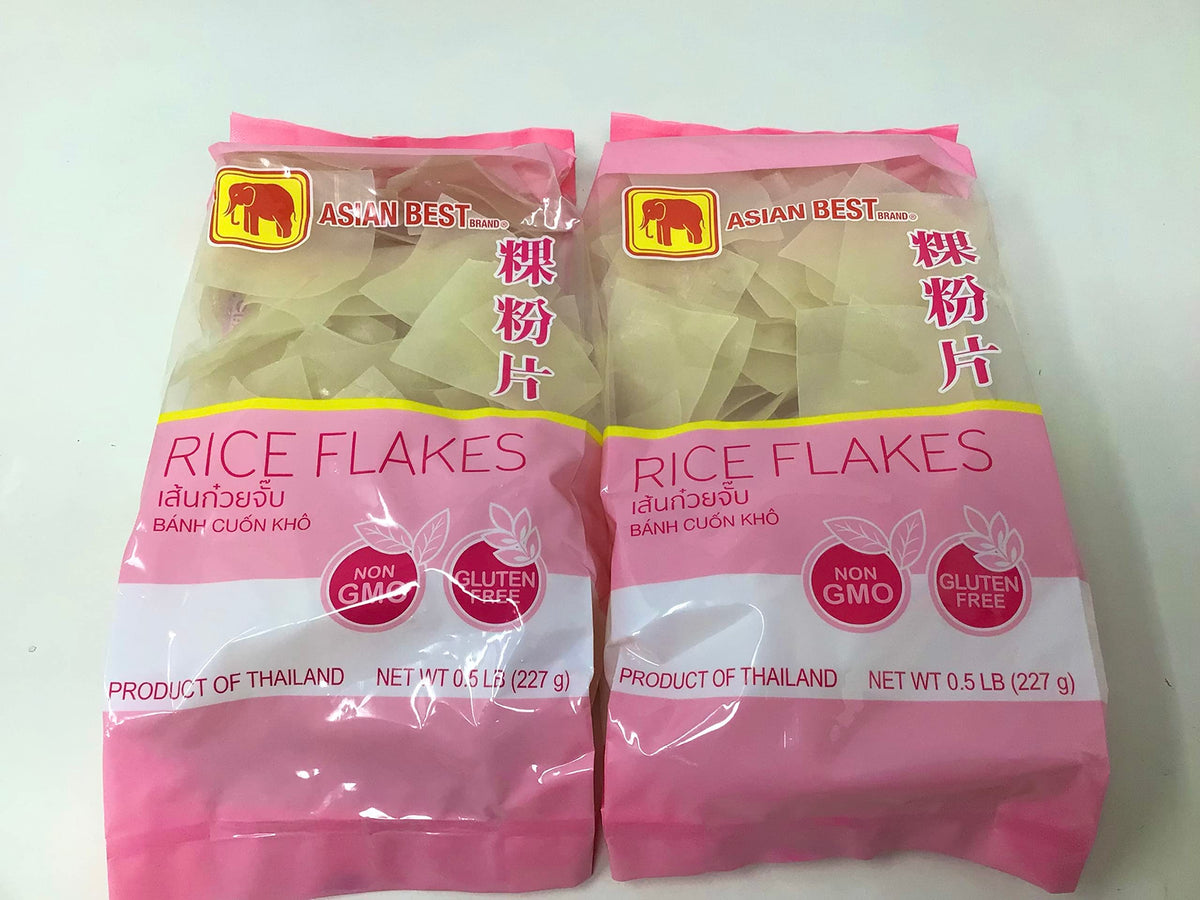 Asian Best Rice Flake Noodles, 8 oz. Pack of 2 - Authentic Asian Cuisine
