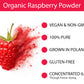 KOYAH - Organic Raspberry Powder 30 Servings (1 Scoop = 15 Raspberries), Freeze-Dried, Whole-Berry Powder, Equivalent to 450 Ras