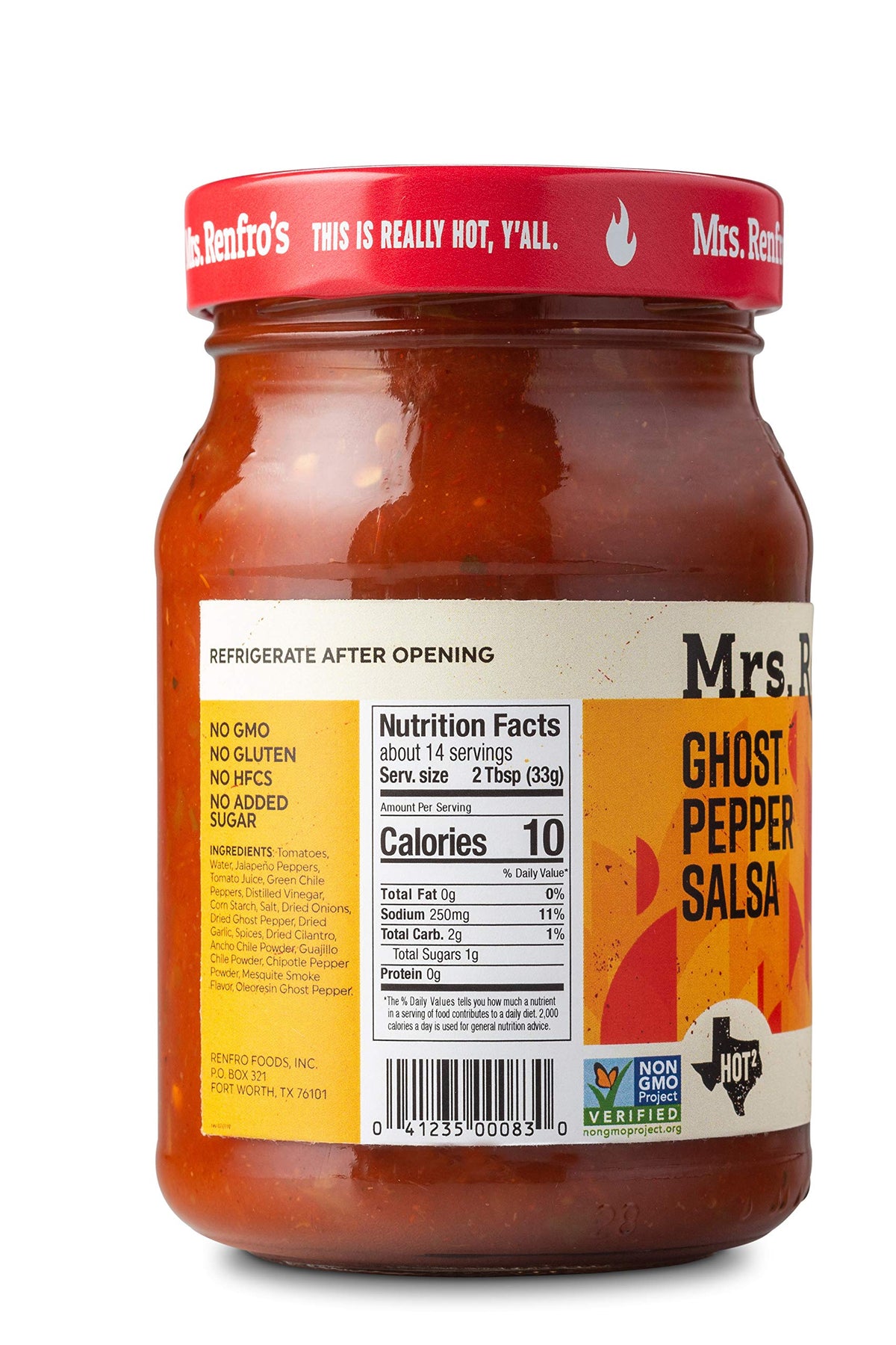 Mrs. Renfros Salsa Hot Variety Pack - Habanero, Ghost Pepper (16-oz. jars, 2-pack)
