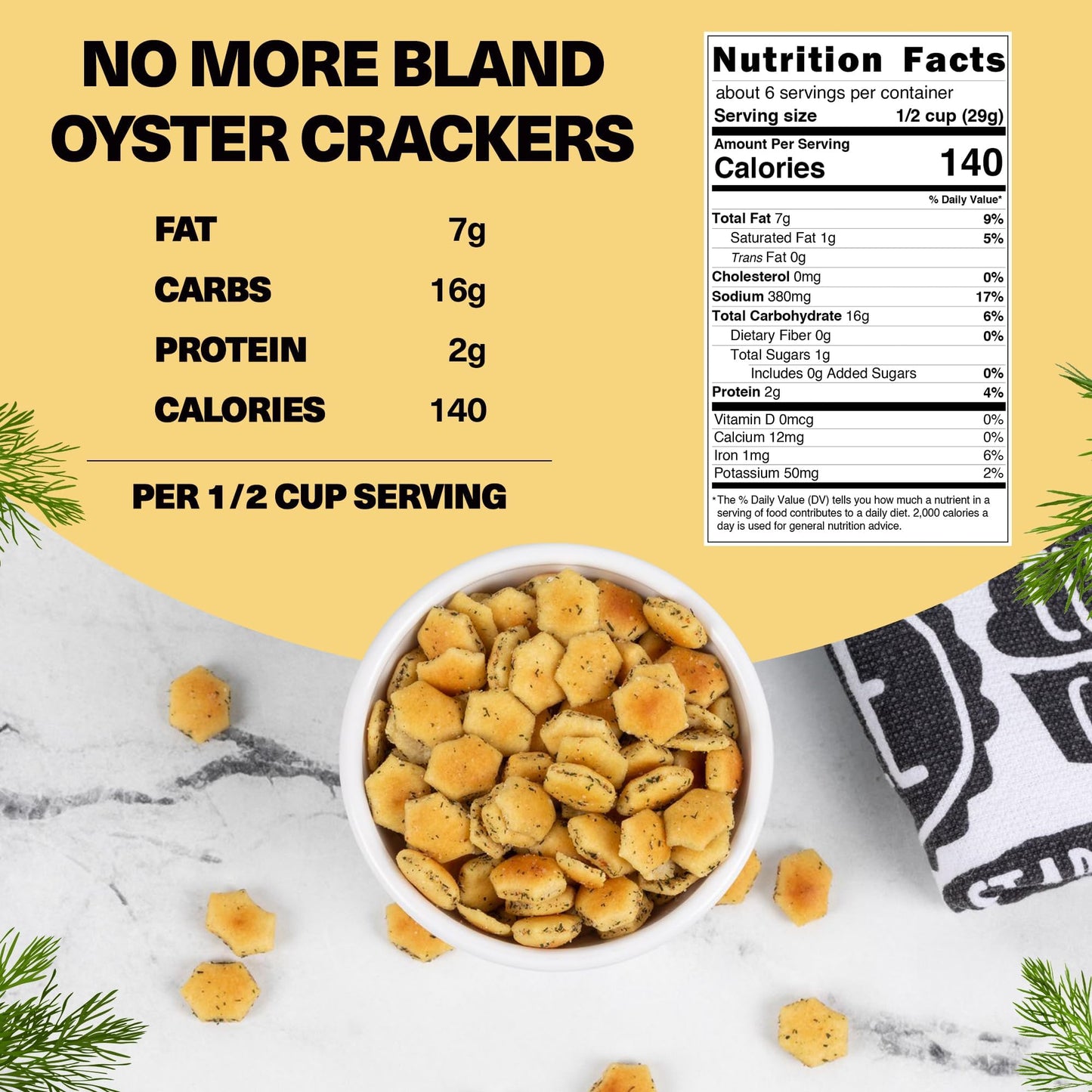 Wicked Minis Soup & Oyster  Ers - Saltine & Salted Flavored Mini Puffed Soup, Savory Snacking Mix, Seasoned Croutons Salad Toppers,  Ers For Chili 6Oz (Garden Dill, Pack Of 3)