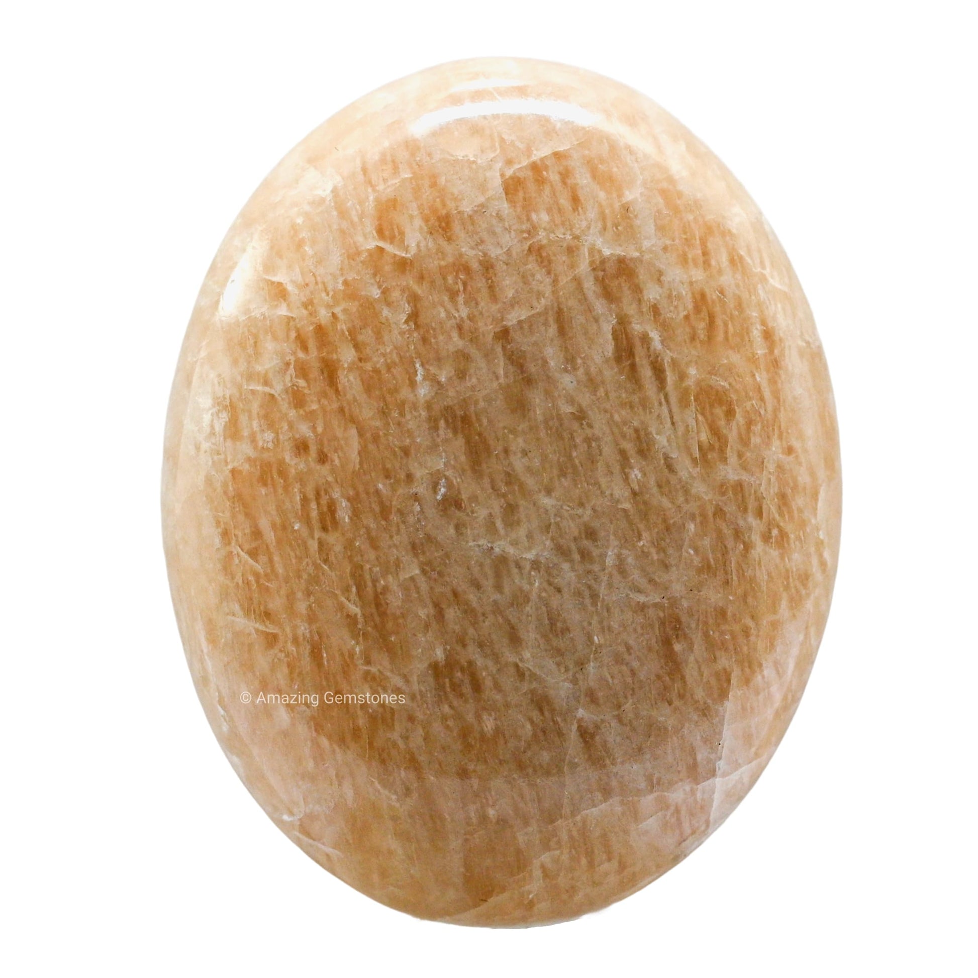 Cream Moonstone Palm Stone - Pocket Massage Worry Stone For Natural Body Chakra Balancing, Reiki Healing And Crystal Grid