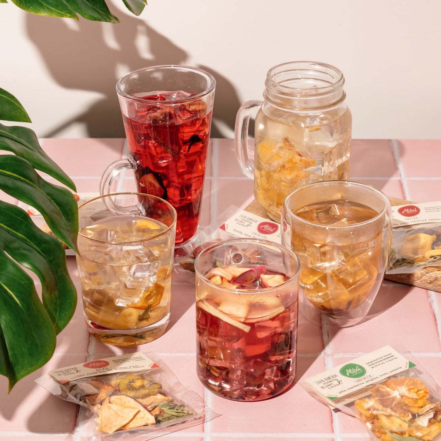 Everglobe Dried Fruit Tea Infusions Variety Pack - Certified Vegan, Caffeine Free, 2.12 oz Box
